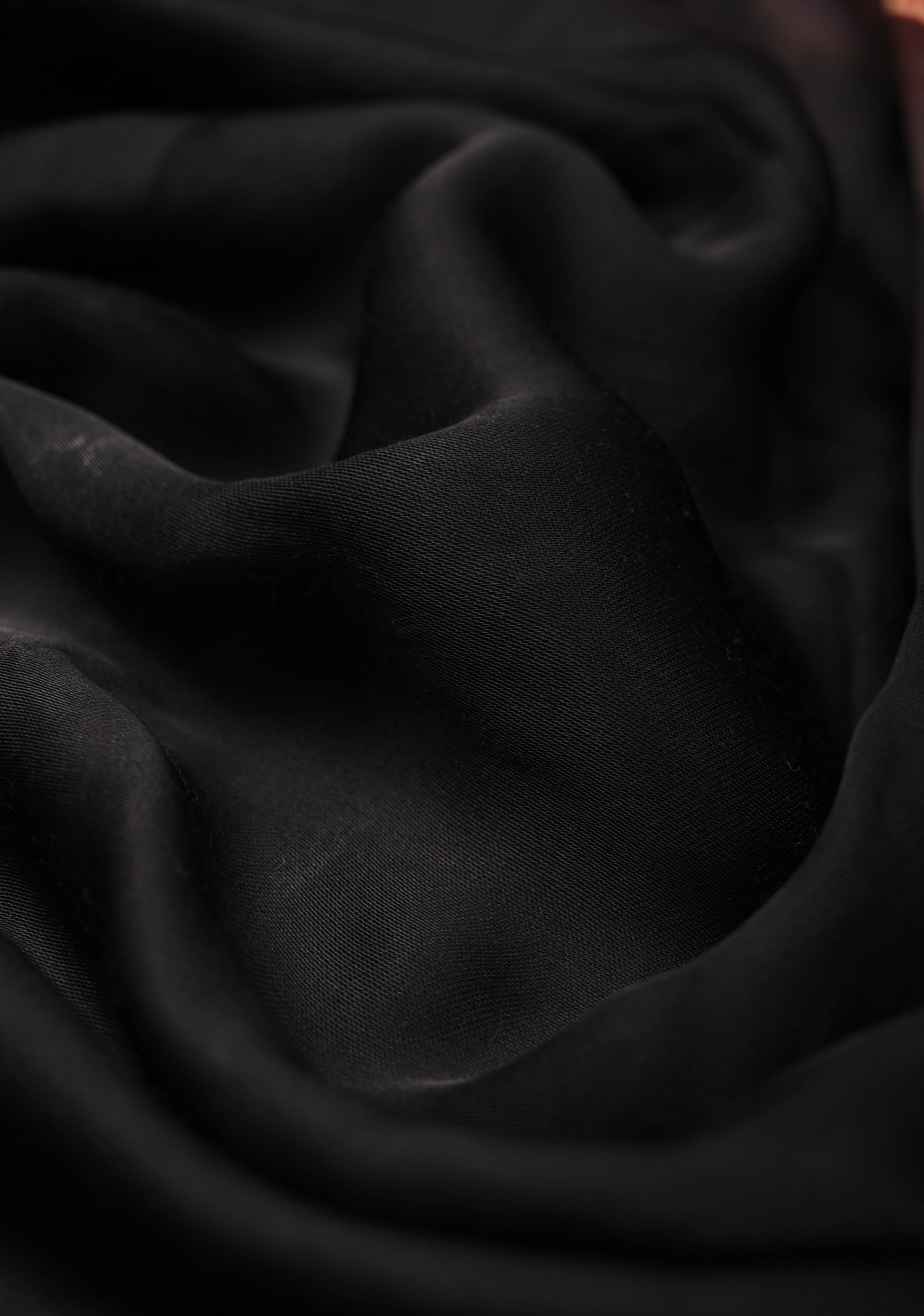 Black Modal Silk Saree with Ajrakh Hand Block Print with crushed Pallu | Shobitam
