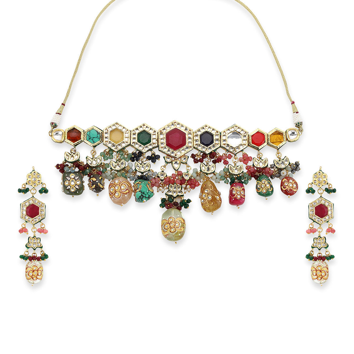 Antique Royal Kundan Bridal Jewellery Set | Shobitam