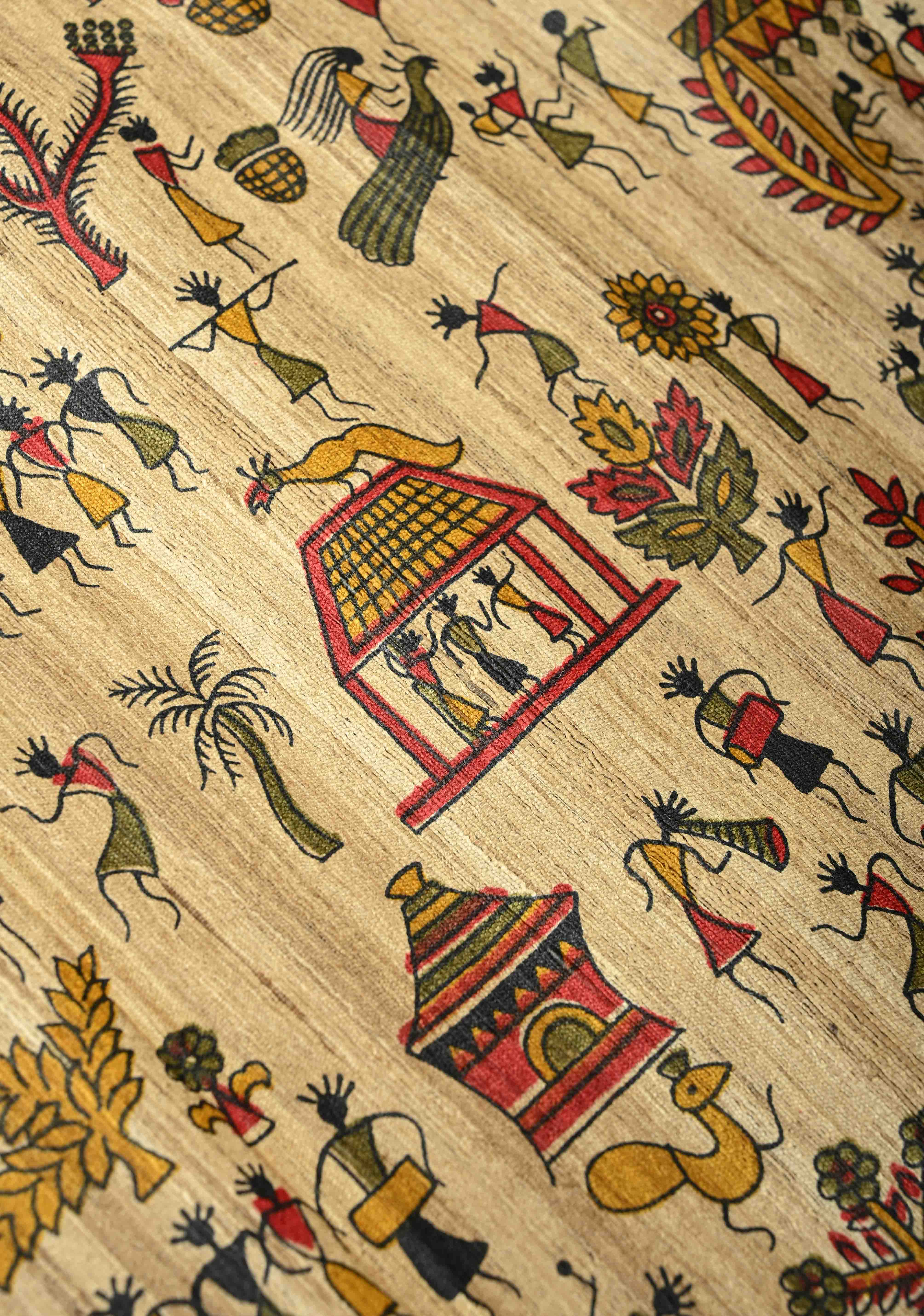 Natural Color Handloom Eri Silk PrintedKatiya Saree | SILK MARK CERTIFIED