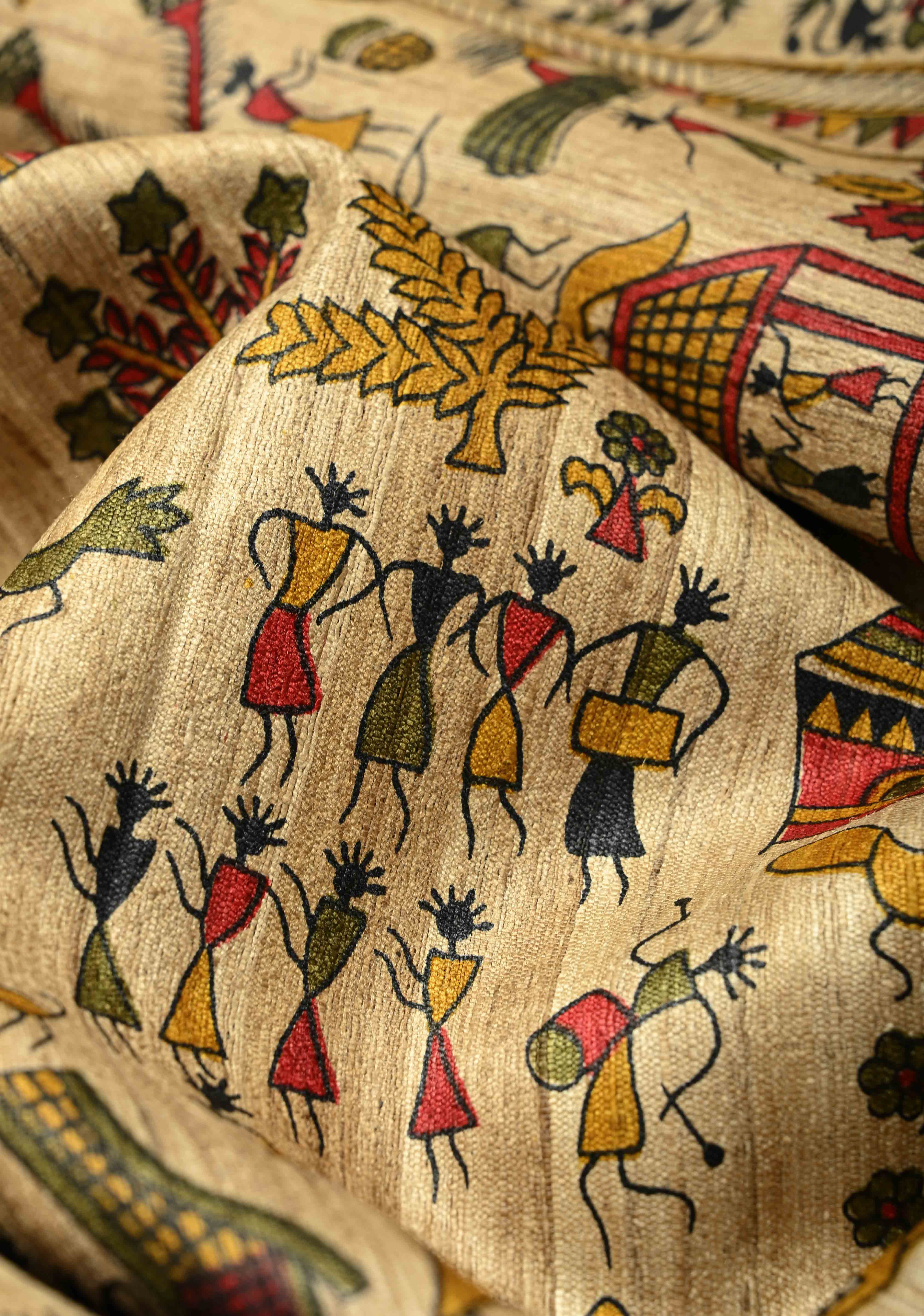 Natural Color Handloom Eri Silk PrintedKatiya Saree | SILK MARK CERTIFIED