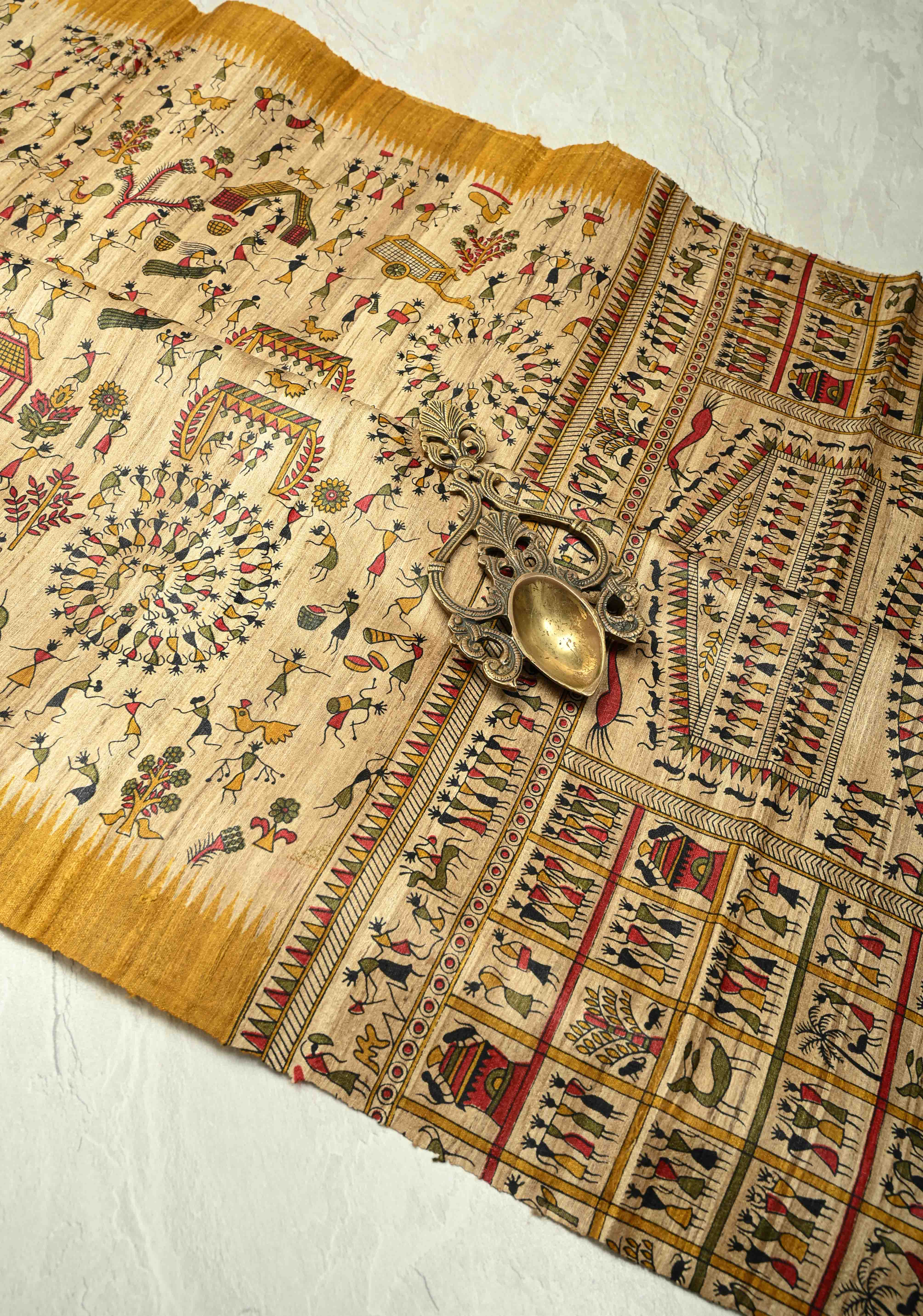 Natural Color Handloom Eri Silk PrintedKatiya Saree | SILK MARK CERTIFIED