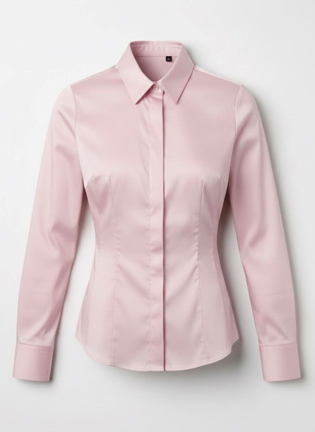 Tailored Satin-Finish Fitted Shirt for Effortless Elegance