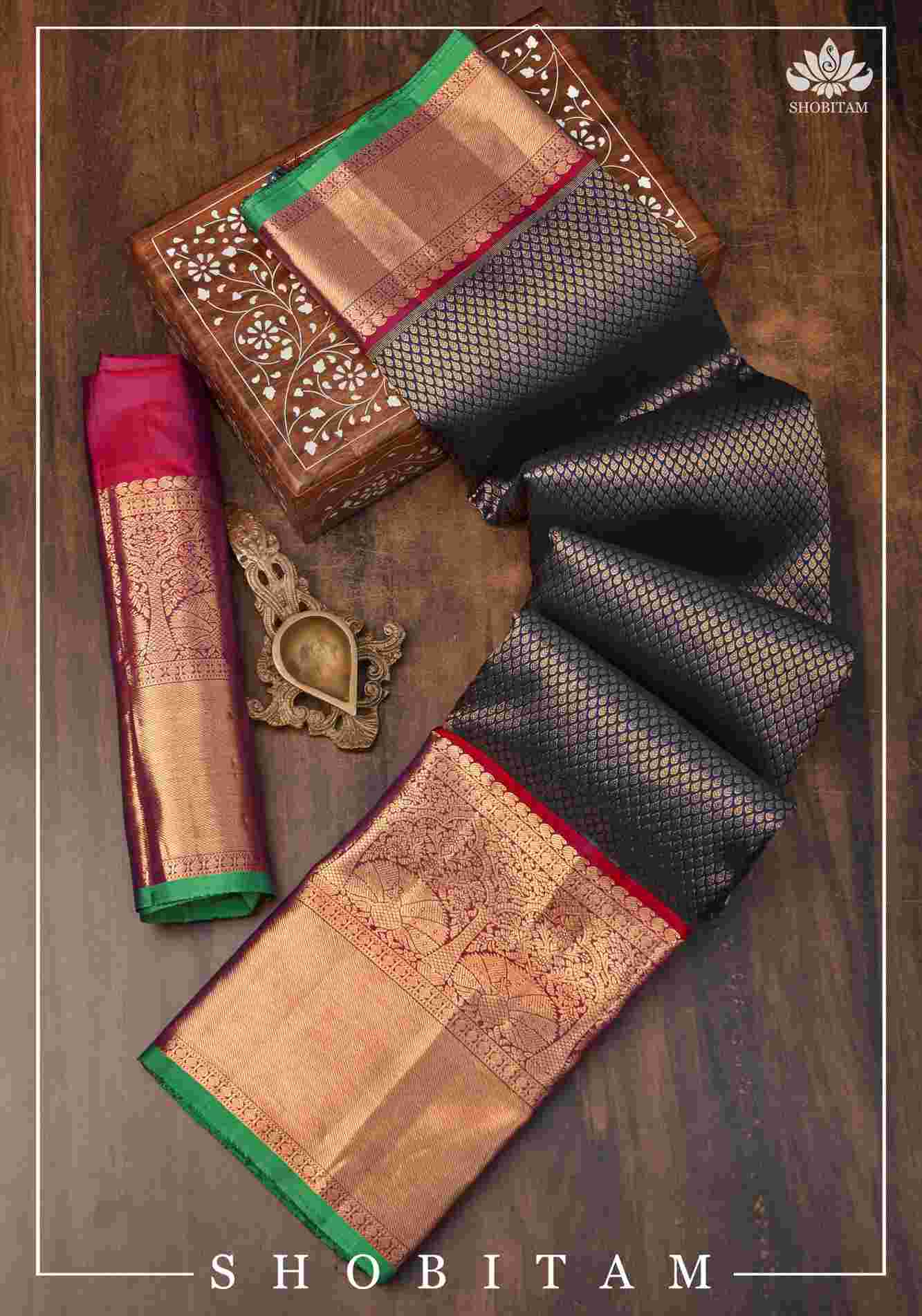 Exquisite Celebrity Special Brocade Gadwal Silk Saree in Prussian Blue gold with Wide Border | SILK MARK CERTIFIED Ready To Wear Saree