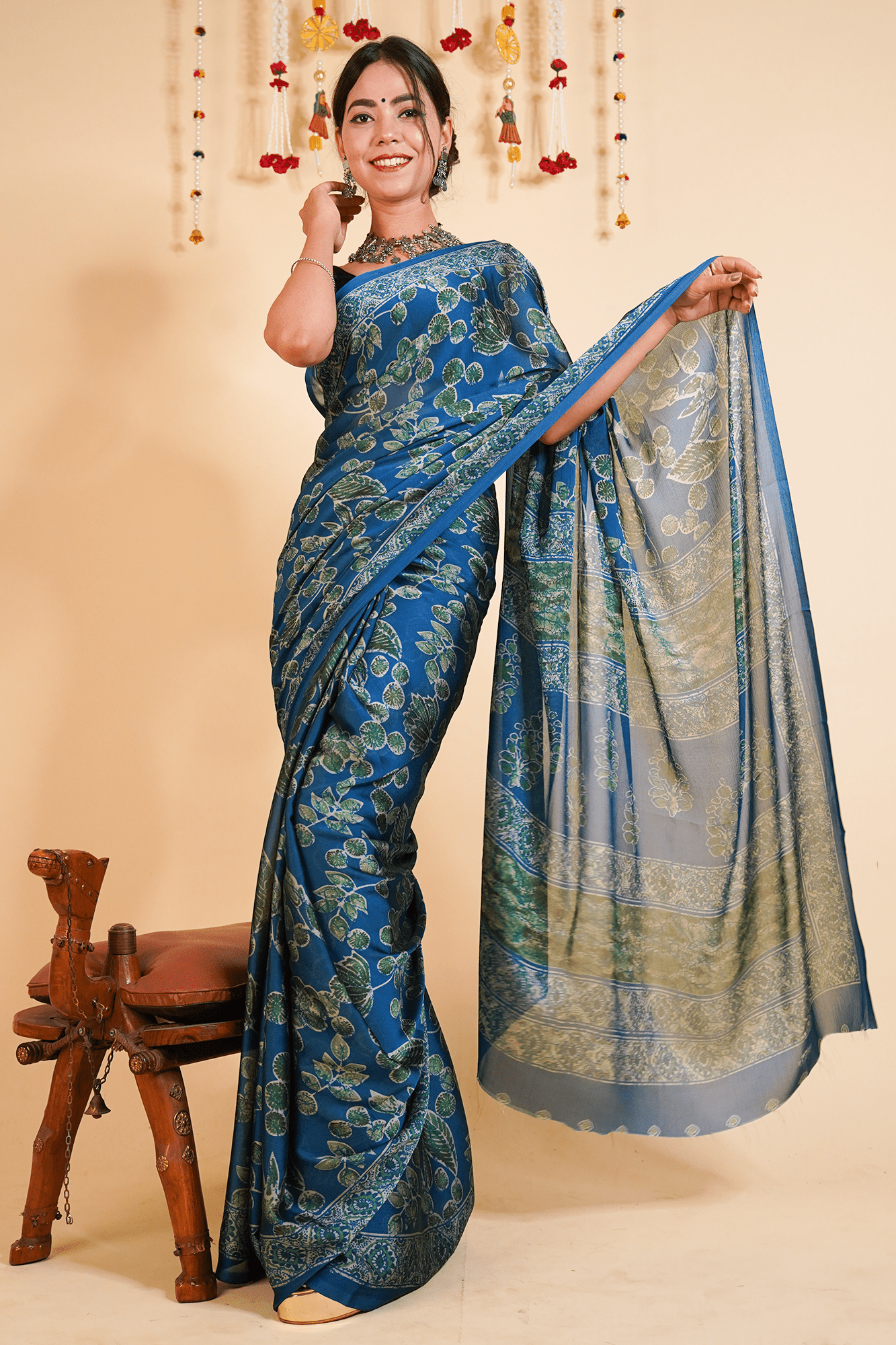 Ready To Wear Polly Chiffon Digital Floral Printed Wrap in 1 minute saree With Readymade Blouse - Isadora Life Online Shopping Store