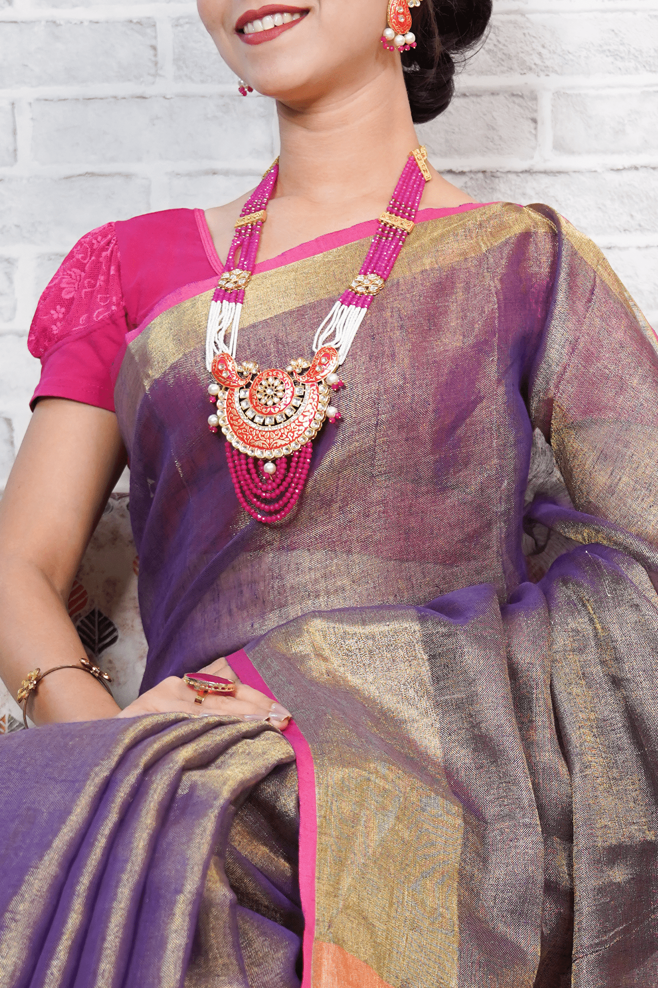 Bhagalpuri linen tissue dhoop chaanv wrap in 1 miute saree - Isadora Life Online Shopping Store