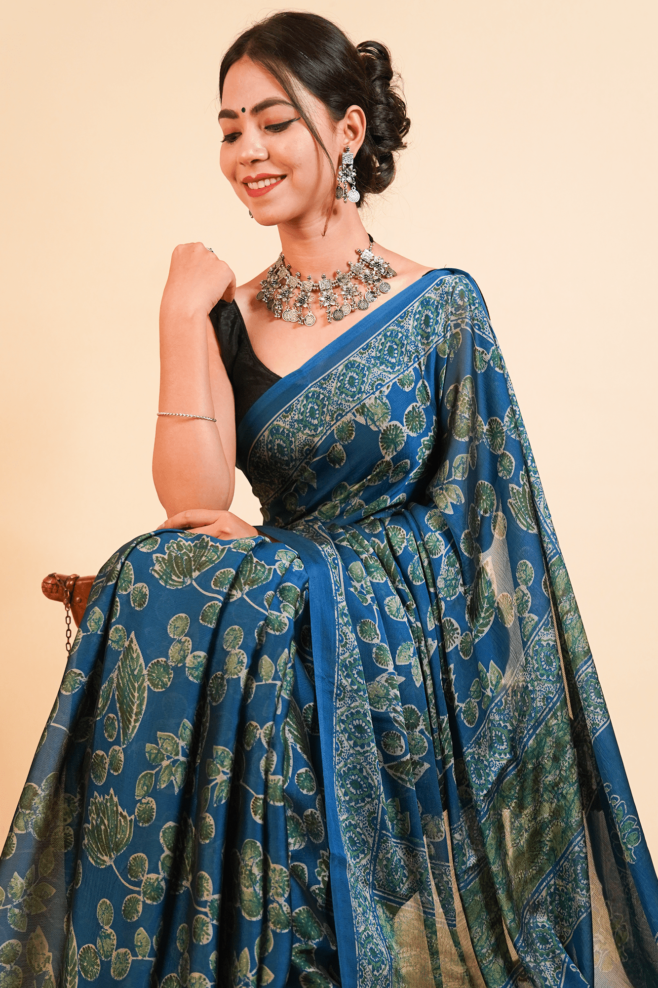 Ready To Wear Polly Chiffon Digital Floral Printed Wrap in 1 minute saree With Readymade Blouse - Isadora Life Online Shopping Store