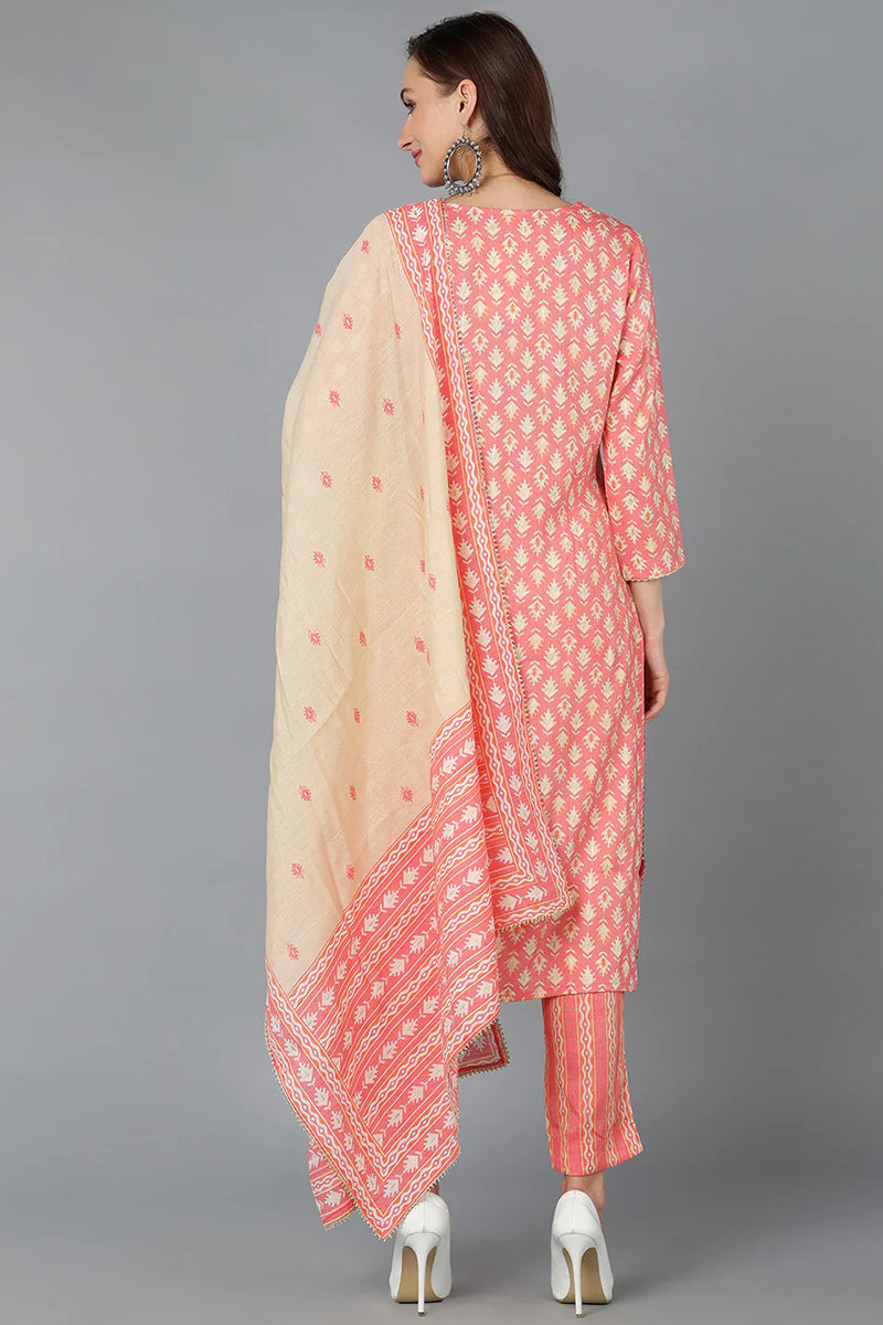 Cotton Printed Kurta Pant Dupatta Set | SHOBITAM
