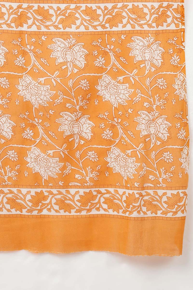 Orange Cotton Straight Kurta Sharara With Dupatta | SHOBITAM