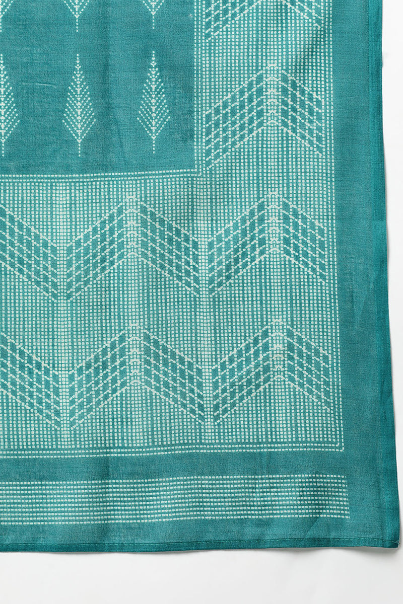 Rama Green Rayon Blend Straight Suit Set | SHOBITAM