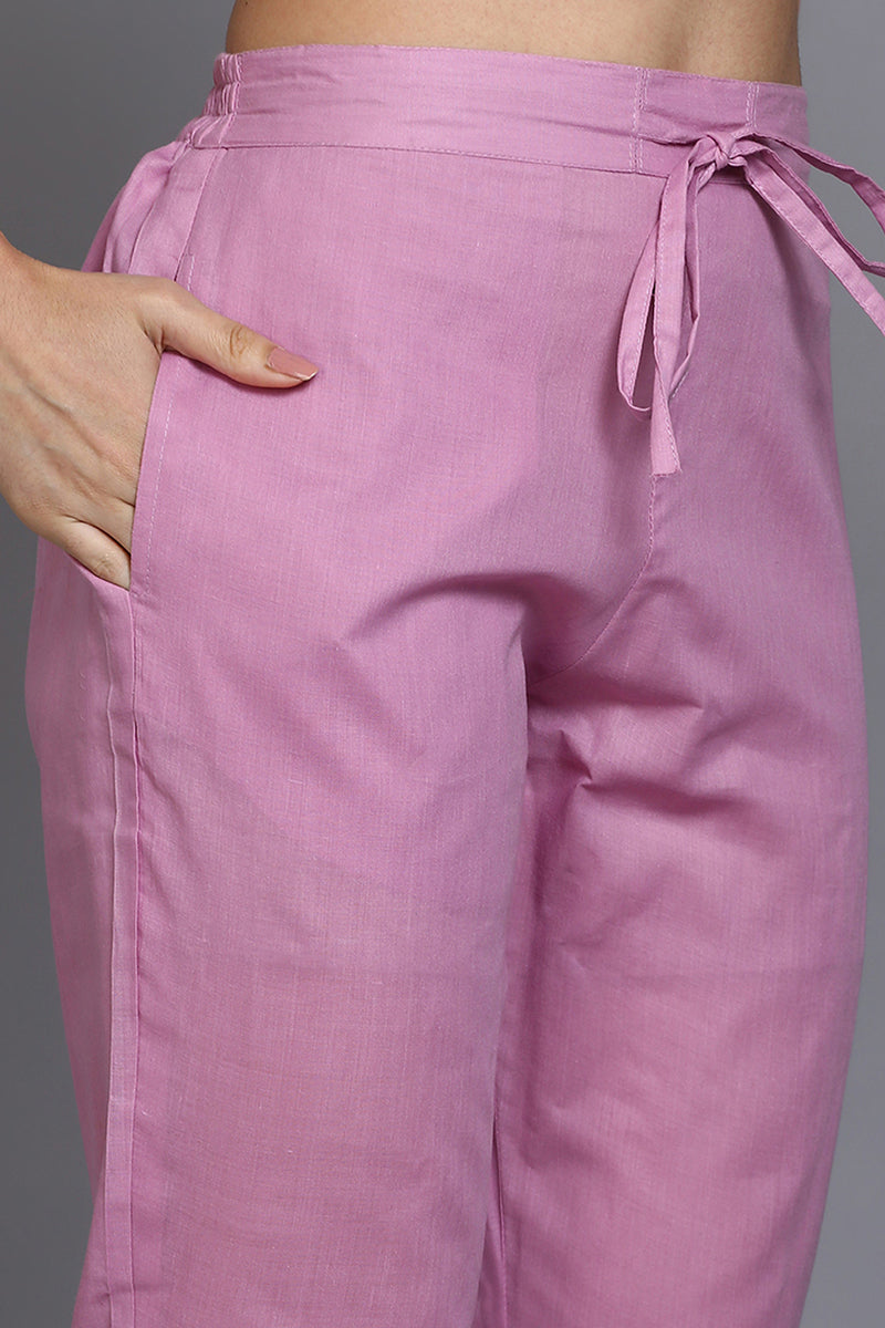 Pink Rayon Blend Printed Suit Set | SHOBITAM