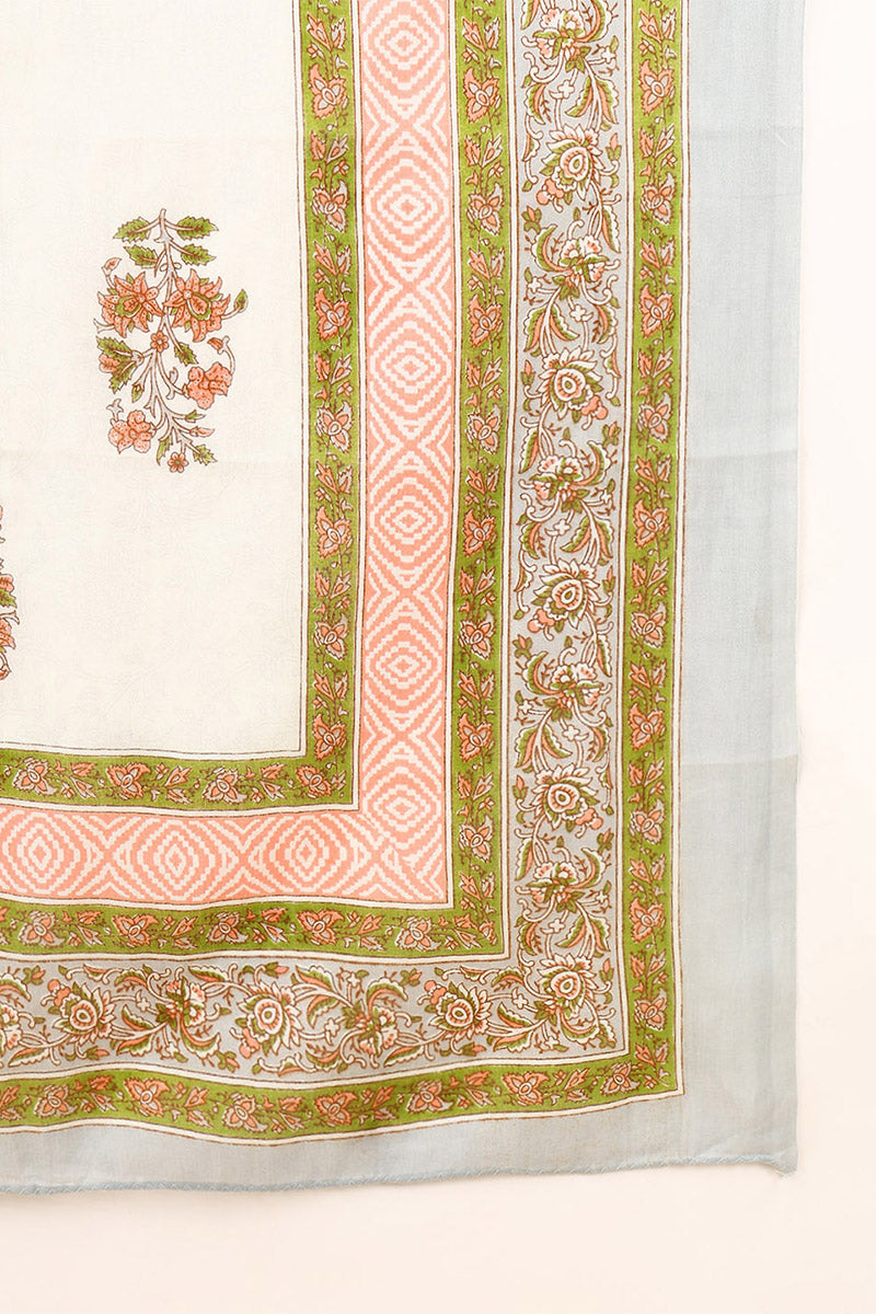 Grey Pure Cotton Ethnic Motifs Printed Straight Suit Set | SHOBITAM
