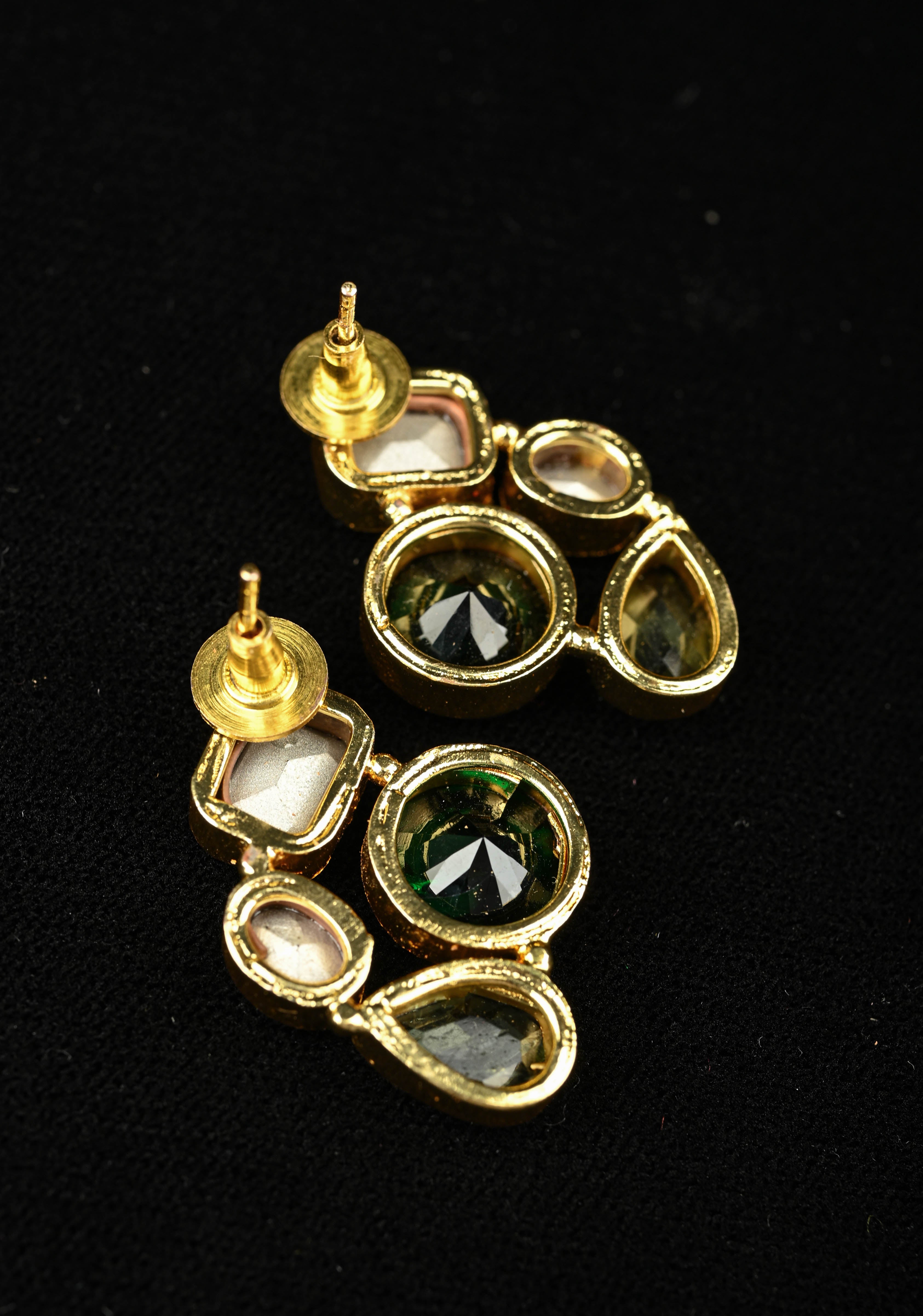 Multicolor Glass stone Cluster Stud Earrings | Shobitam