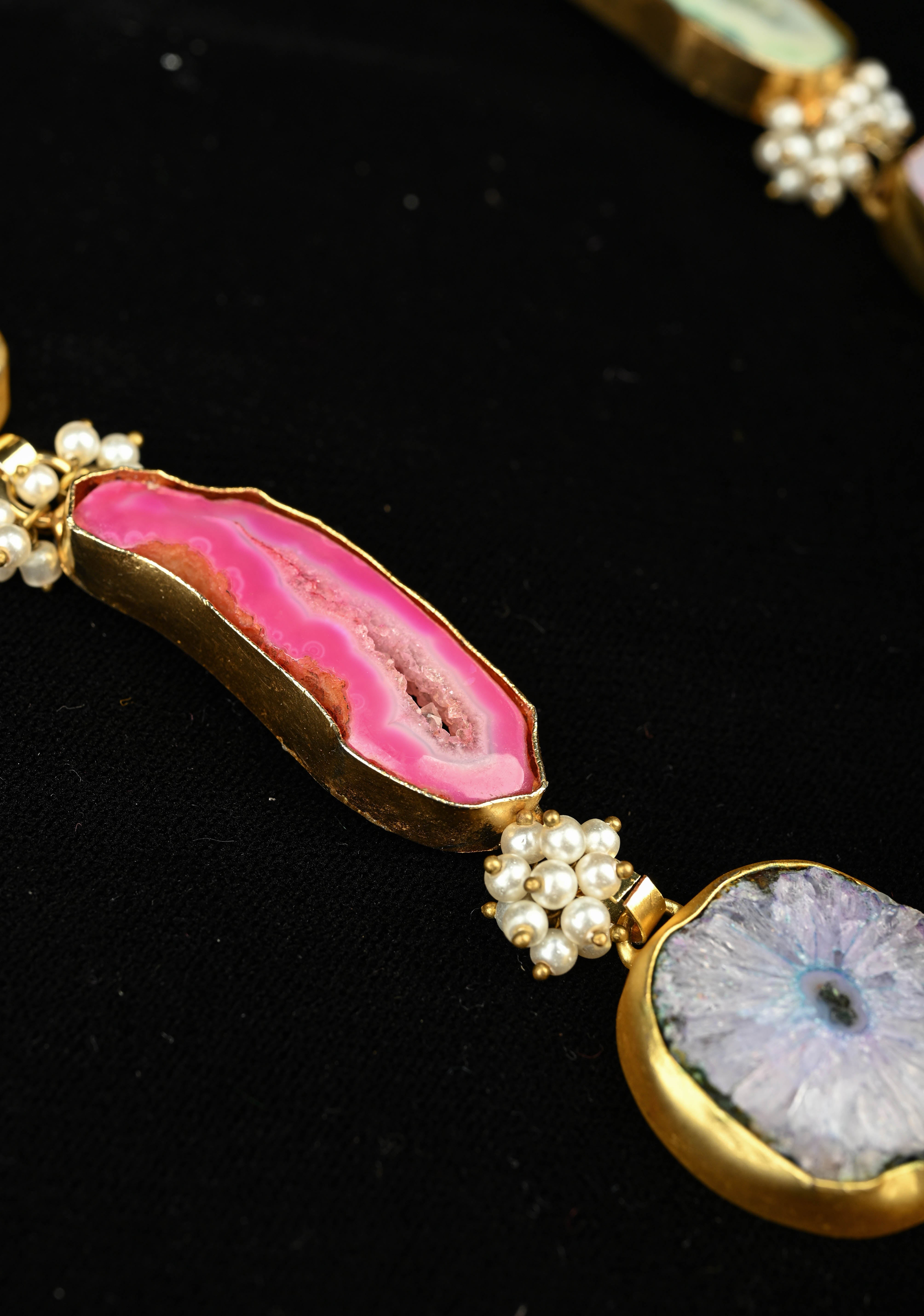 Multi Agates Gemstone 2 Styles - Tie-Style and Loose Ends Necklace | Shobitam