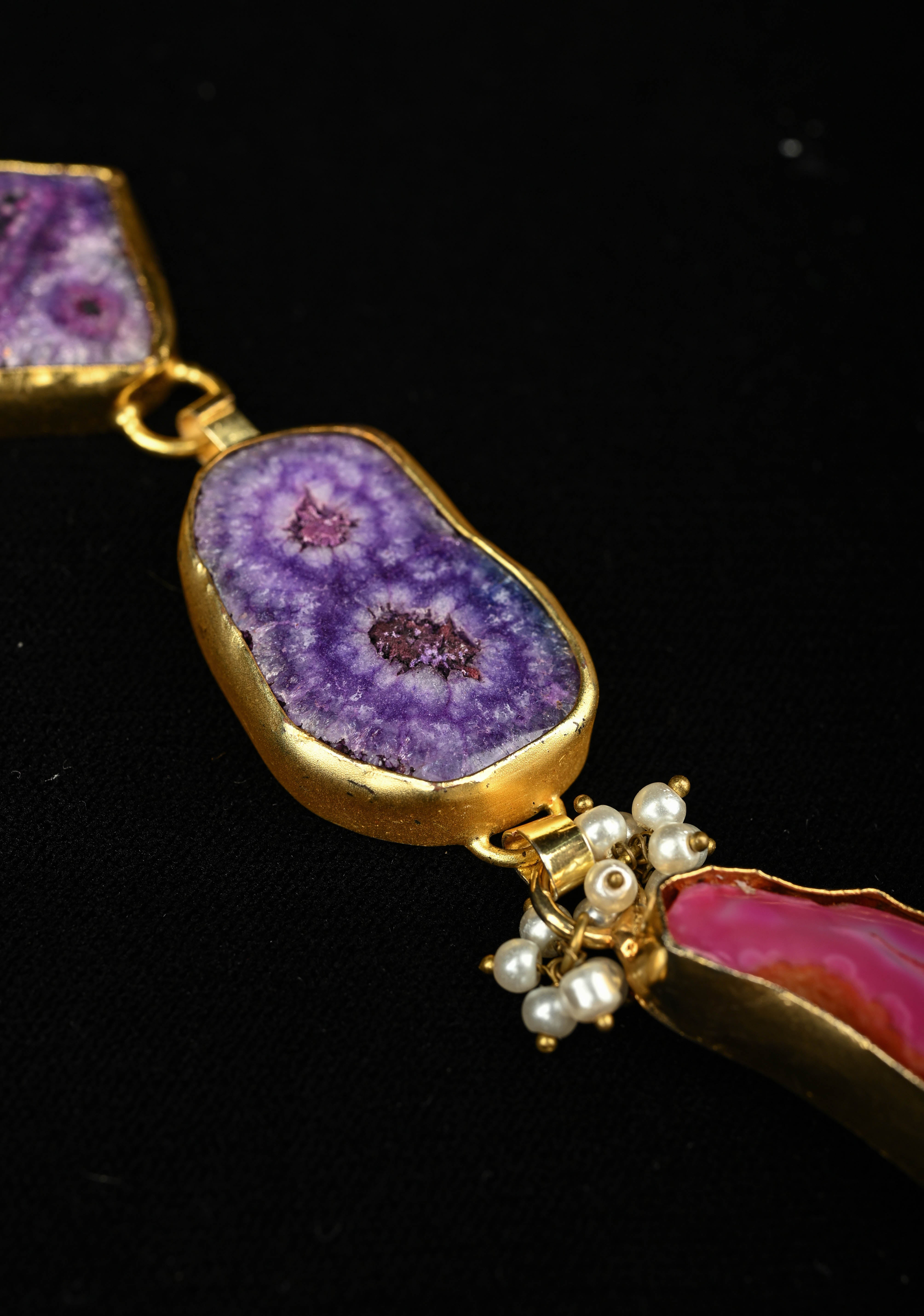 Multi Agates Gemstone 2 Styles - Tie-Style and Loose Ends Necklace | Shobitam