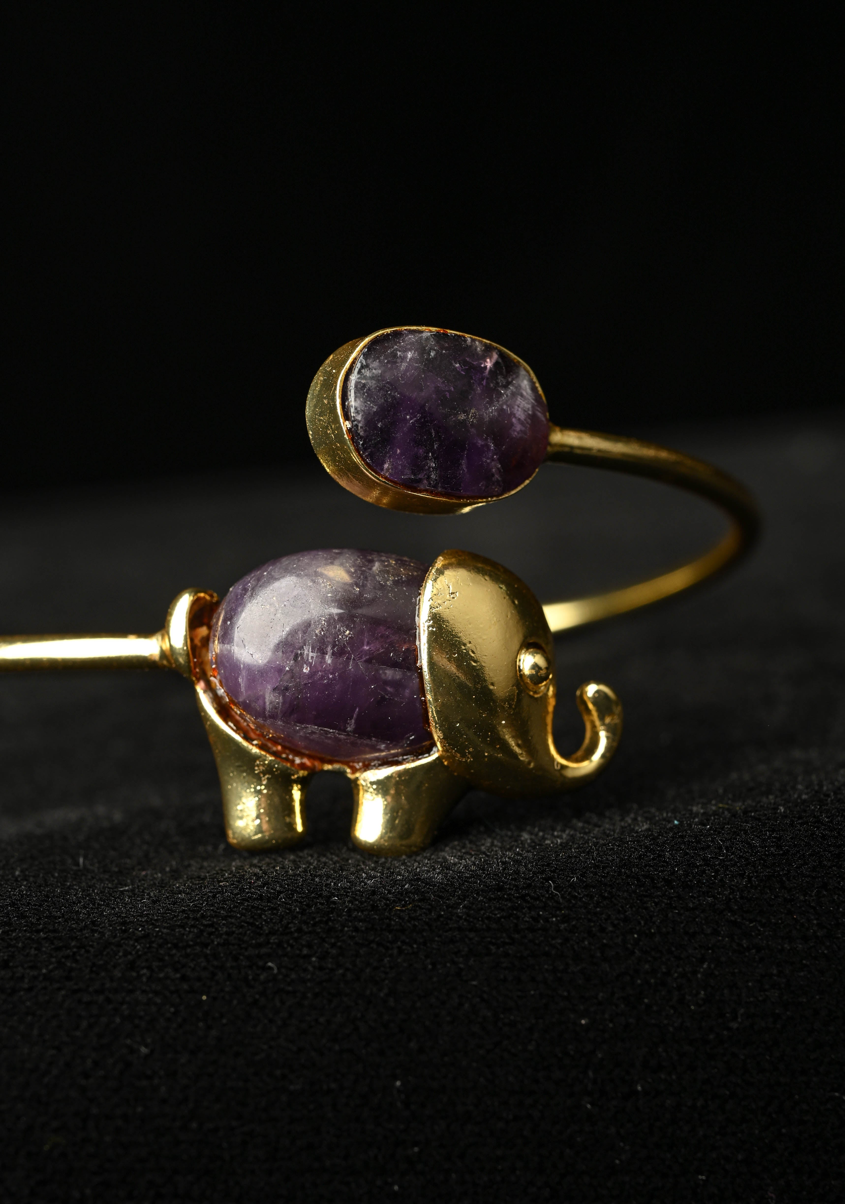 Elephant Handcuff with Amethyst Gemstone | Shobitam