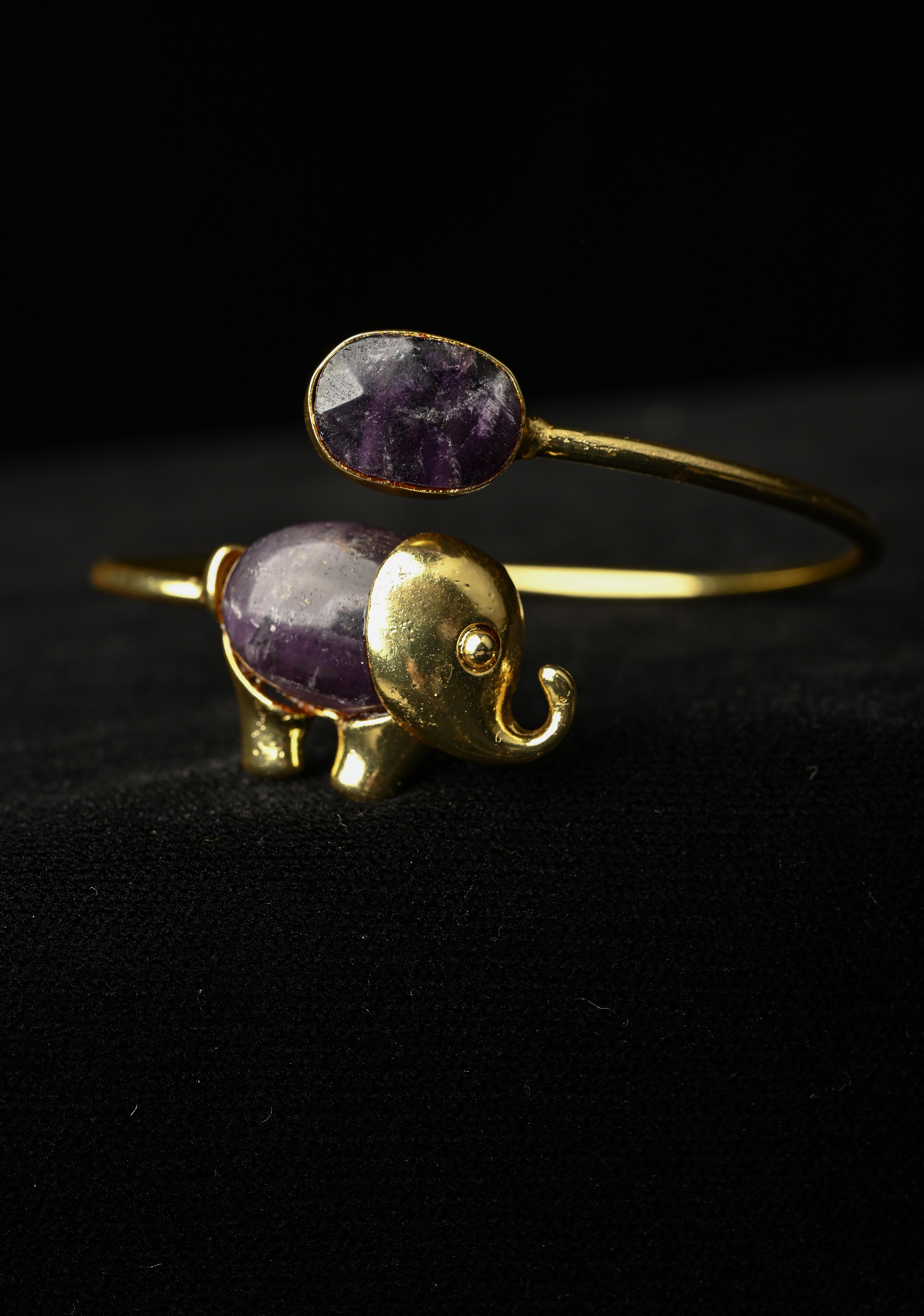 Elephant Handcuff with Amethyst Gemstone | Shobitam
