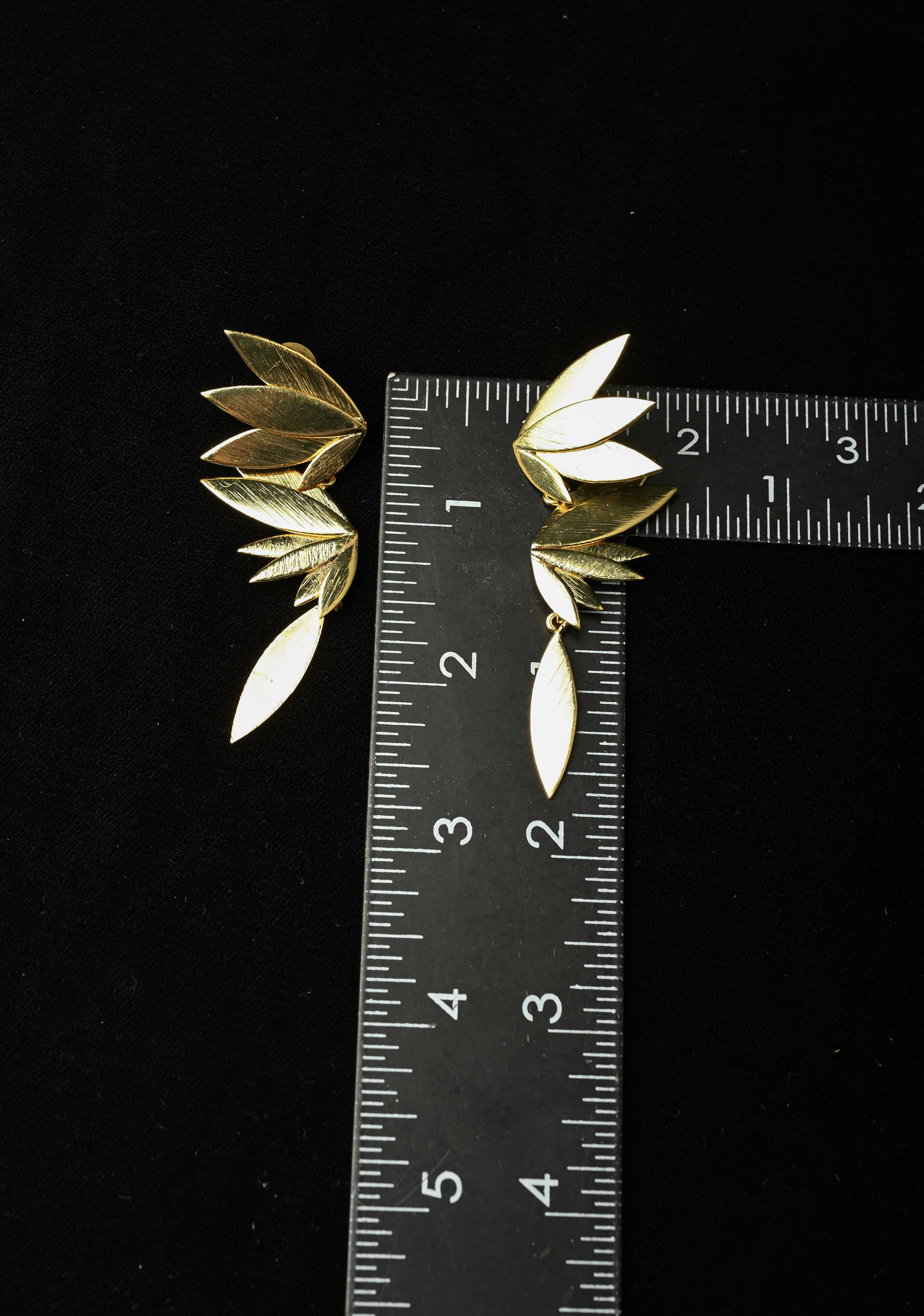 Petal Statement Drop Earrings in Gold tone | Shobitam