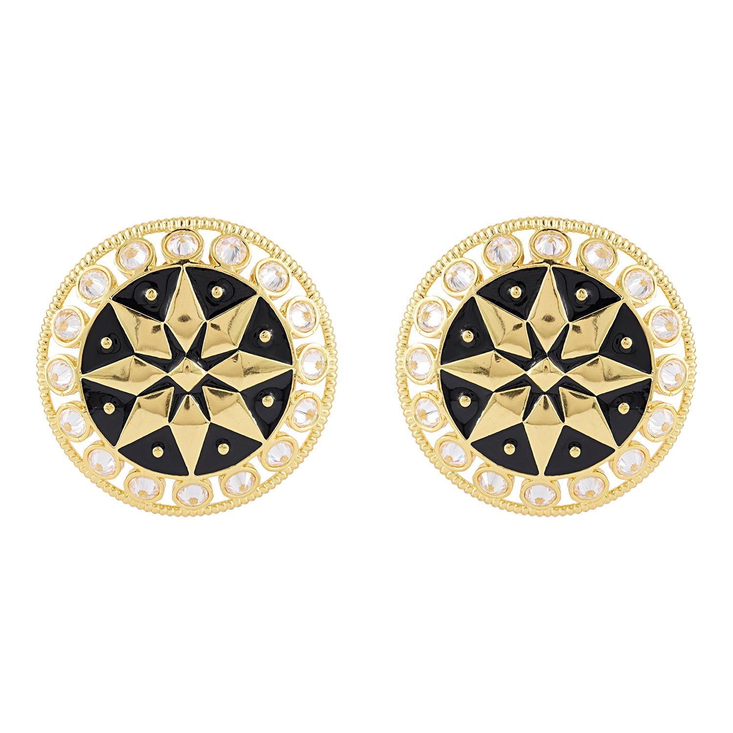 Gota Patti Sunehri Mandala Earrings | SHOBITAM