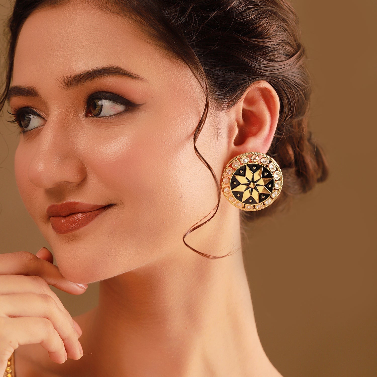 Gota Patti Sunehri Mandala Earrings | SHOBITAM