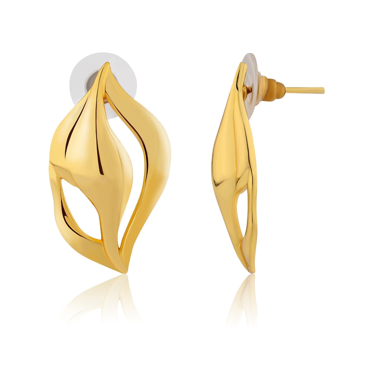 Flow Tide Wave Curves Stud Earrings | SHOBITAM