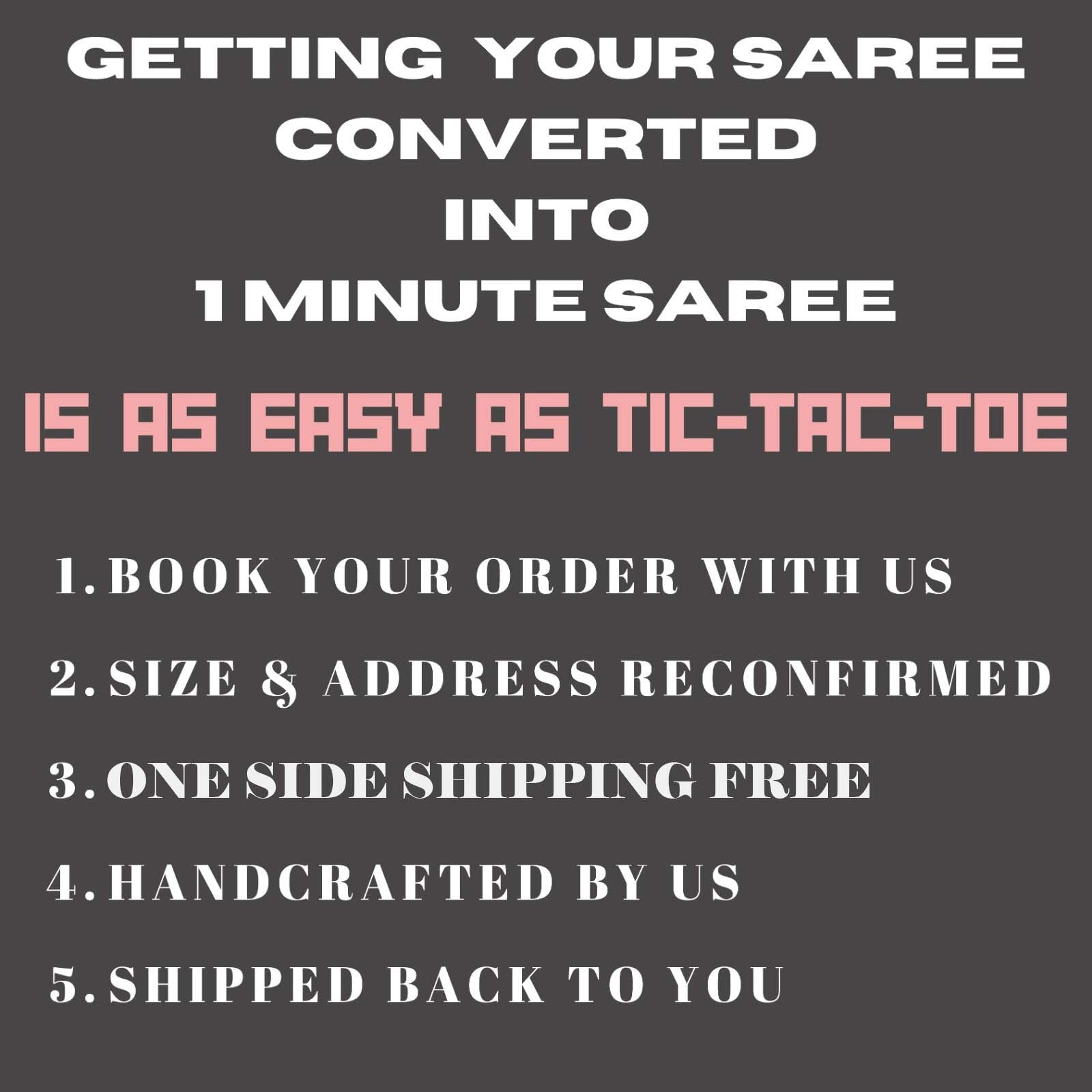 Ready to Wear One Minute Sarees Prestitched Sarees customised Plus Size