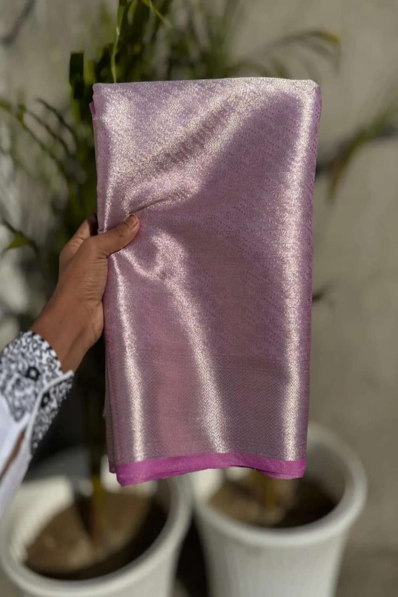 Banarasi soft tissue silk saree with a woven design & vibrant motifs inspired by traditional art and mythology Wrap in 1 Minute Saree