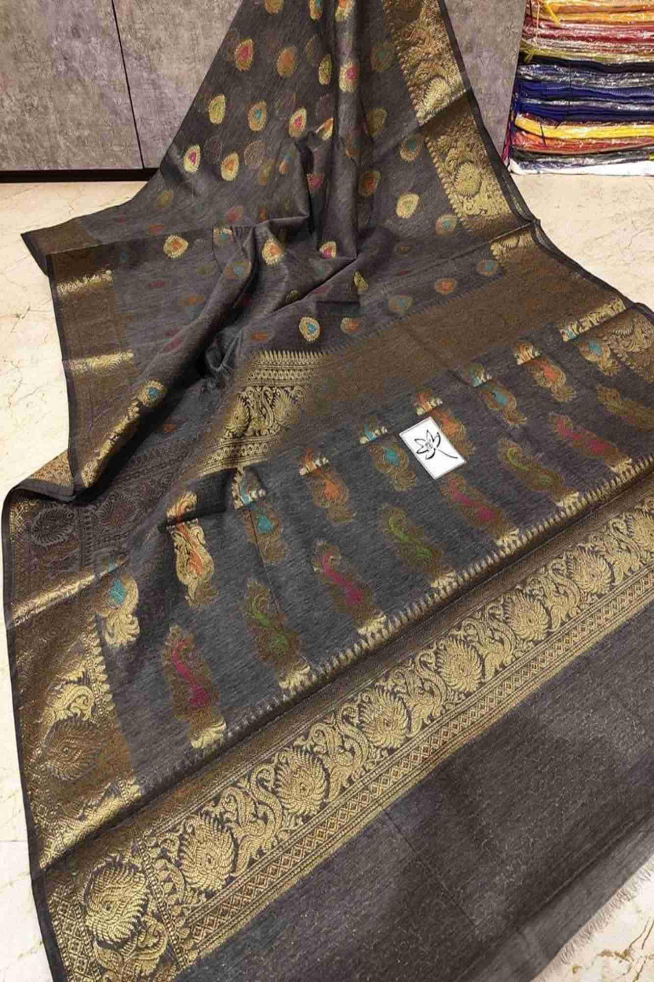 Moonga with Jacquard Weaving Ready to Wear Saree