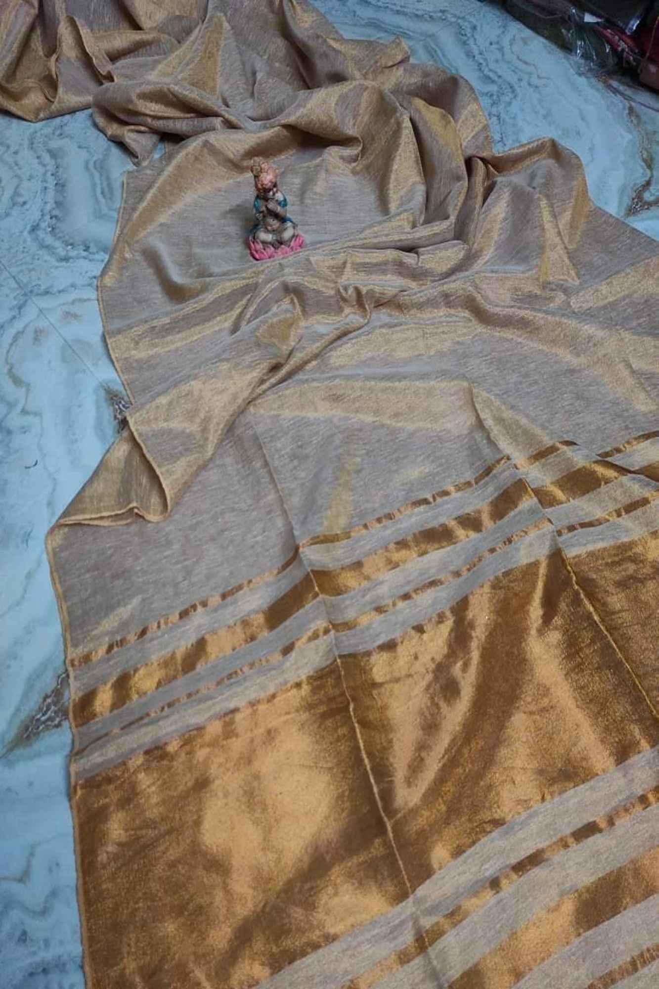 Tissue Handloom Traditional Weaving Ready to Wear Saree