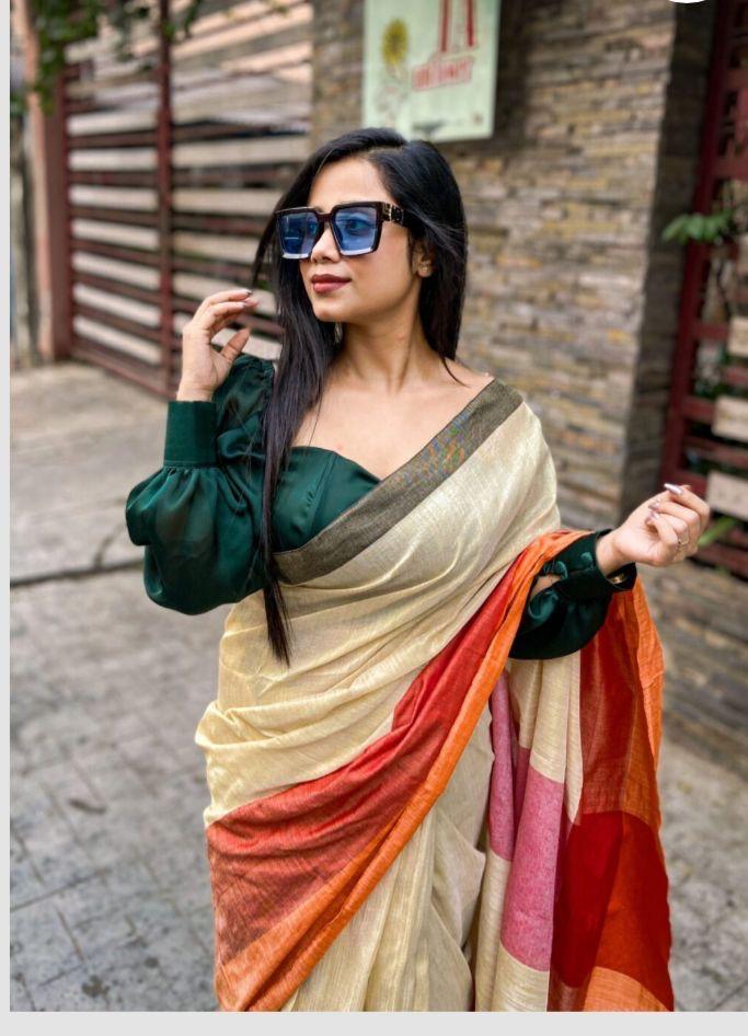Traditional Weaving Jhute Cotton Ready to Wear Saree