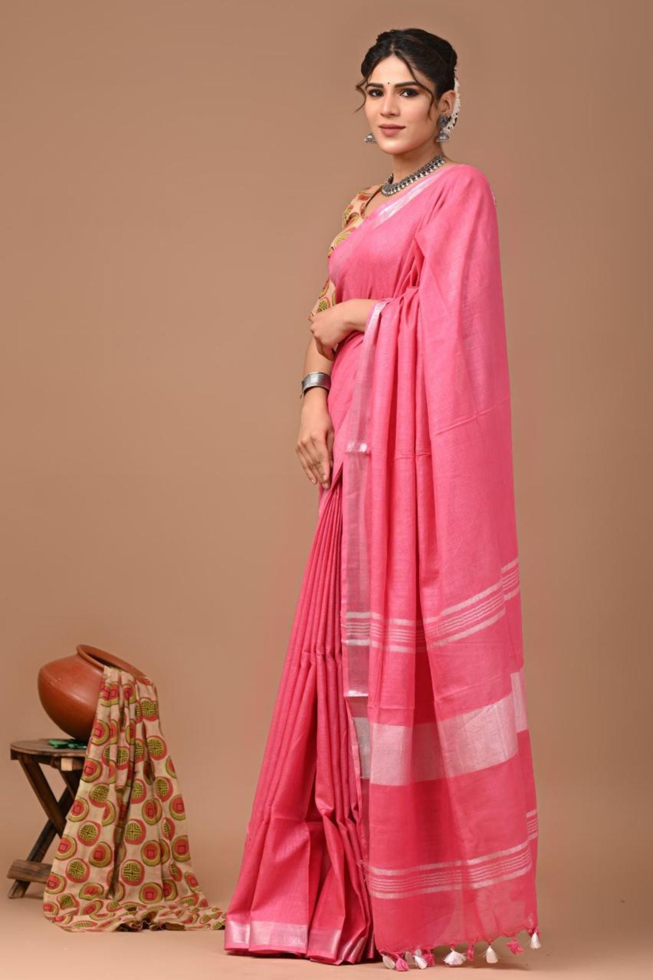 Handloom prestitched saree