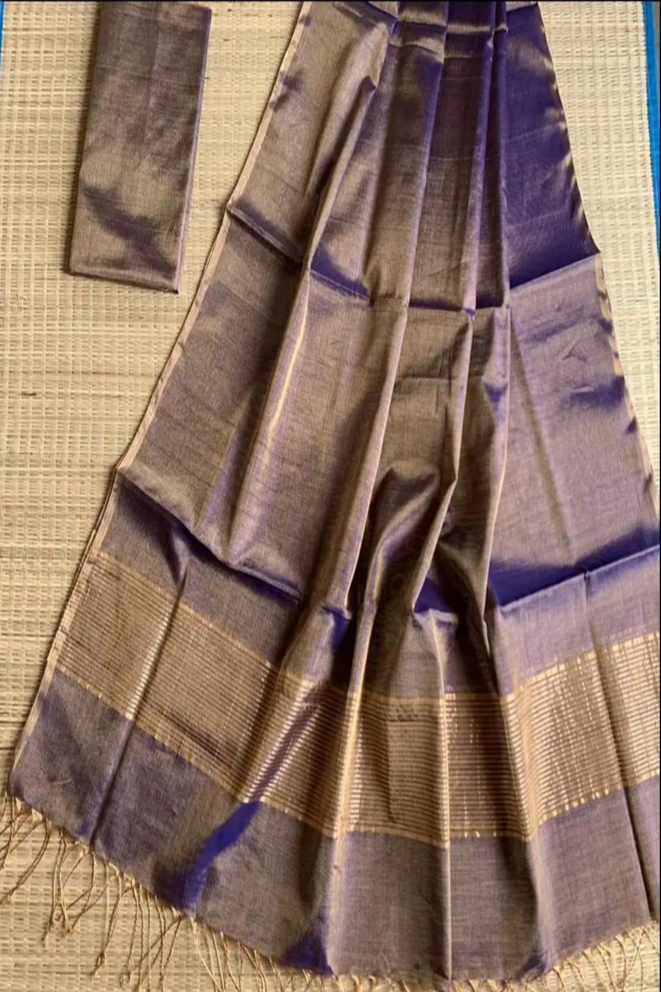 Tissue Linen Jamdani with Inchi Border Ready To Wear Saree