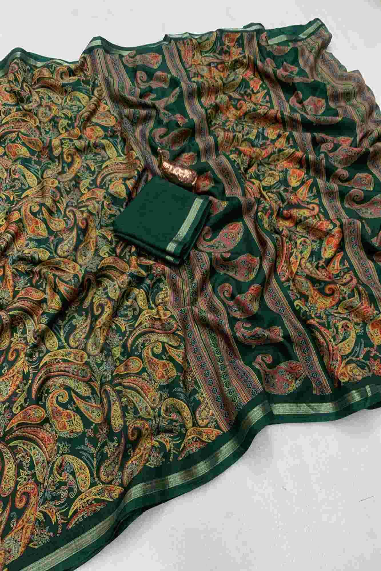 Beautiful Kashmiri Pashmina print ready to wear saree