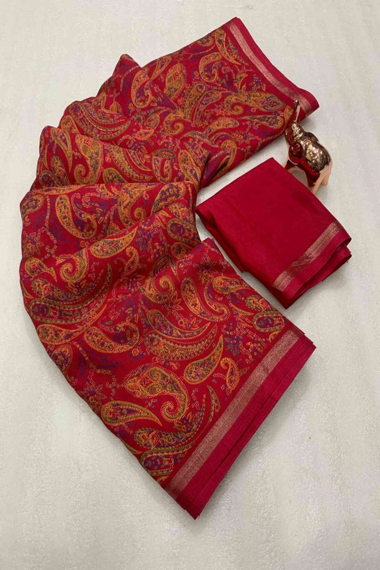 Kashmiri Pashmina intricate print ready to wear saree