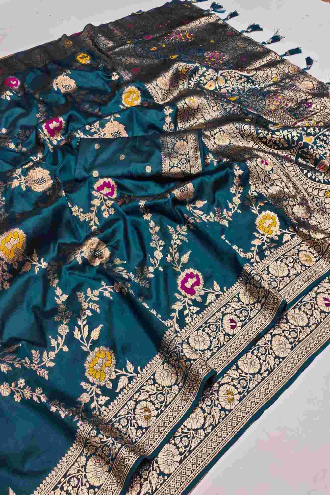 Meenakari woven Banarasi ready to wear saree