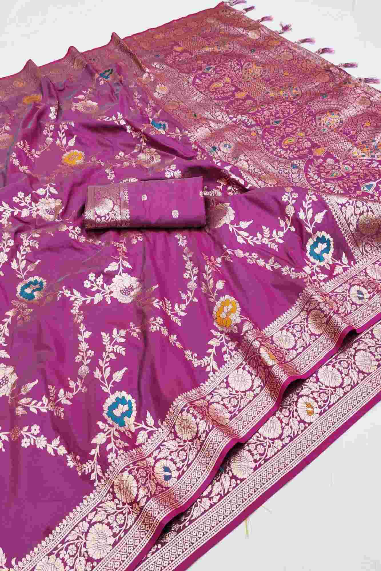 Banarasi with meenakari weave ready to wear saree