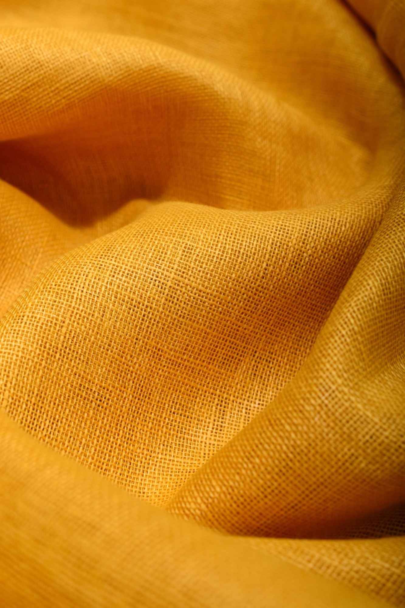 Yellow and Bright Pink Wide Border Linen by Linen Ready to wear Saree