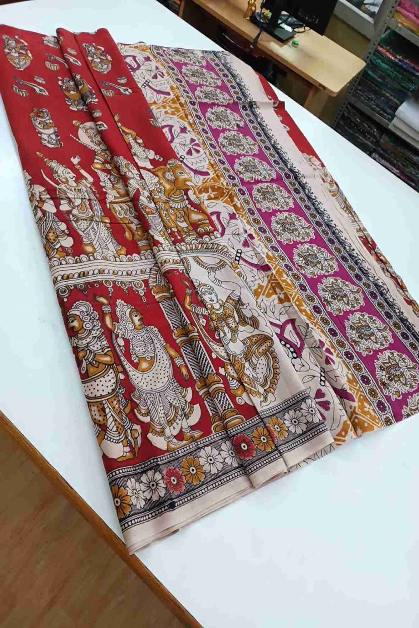 Kalamkari ready to wear saree