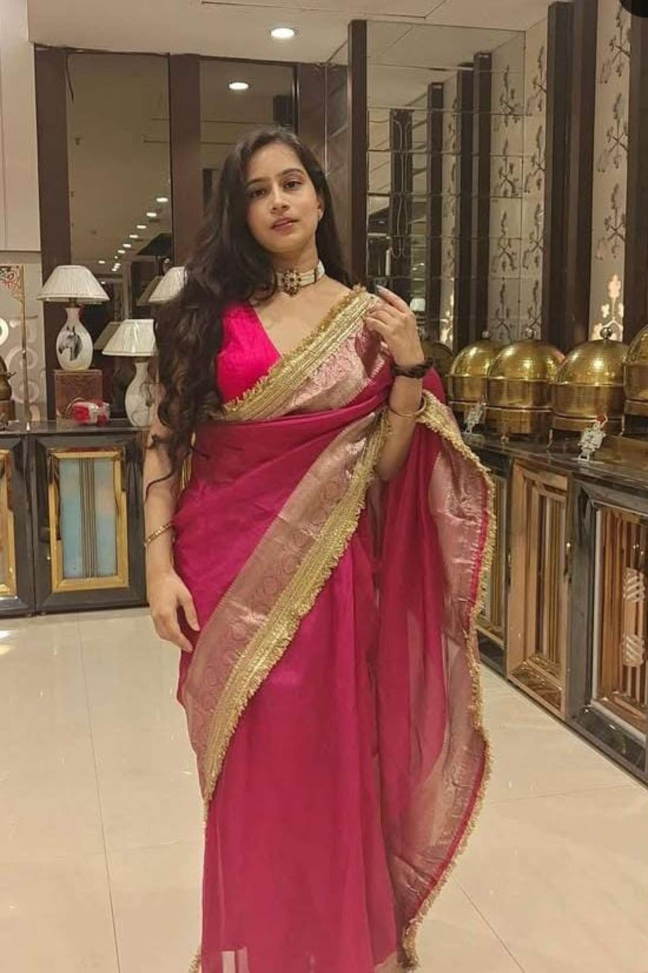 Banarasi-Inspired Tissue Silk with Intricate Zari Weaving Ready To Wear Saree