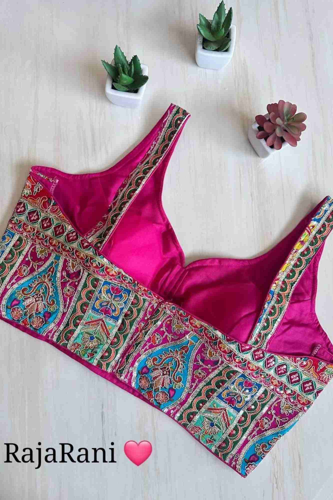 Rajarani Panel Sleeveless Crepe with Back Open Ready To Wear Blouse