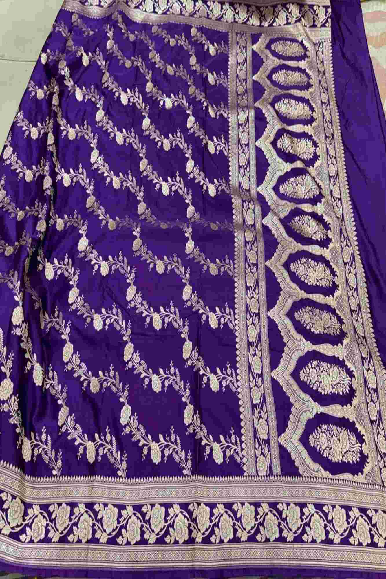 Royal Purple Mashru Silk with All-Over Zari Weave & Rich Pallu Ready To Wear Saree