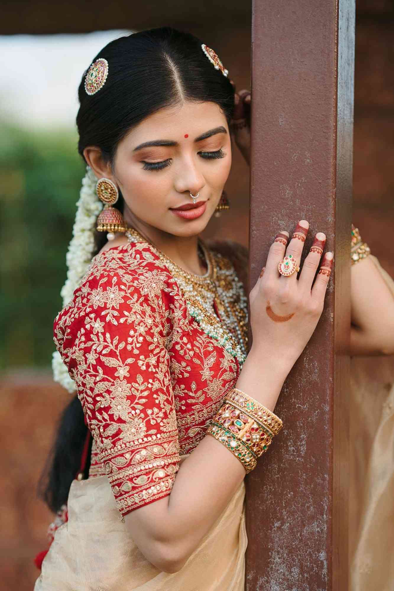 Jimi Chu Fabric with Embroidery Lace Border & Sequin Butti Work Ready To Wear Saree