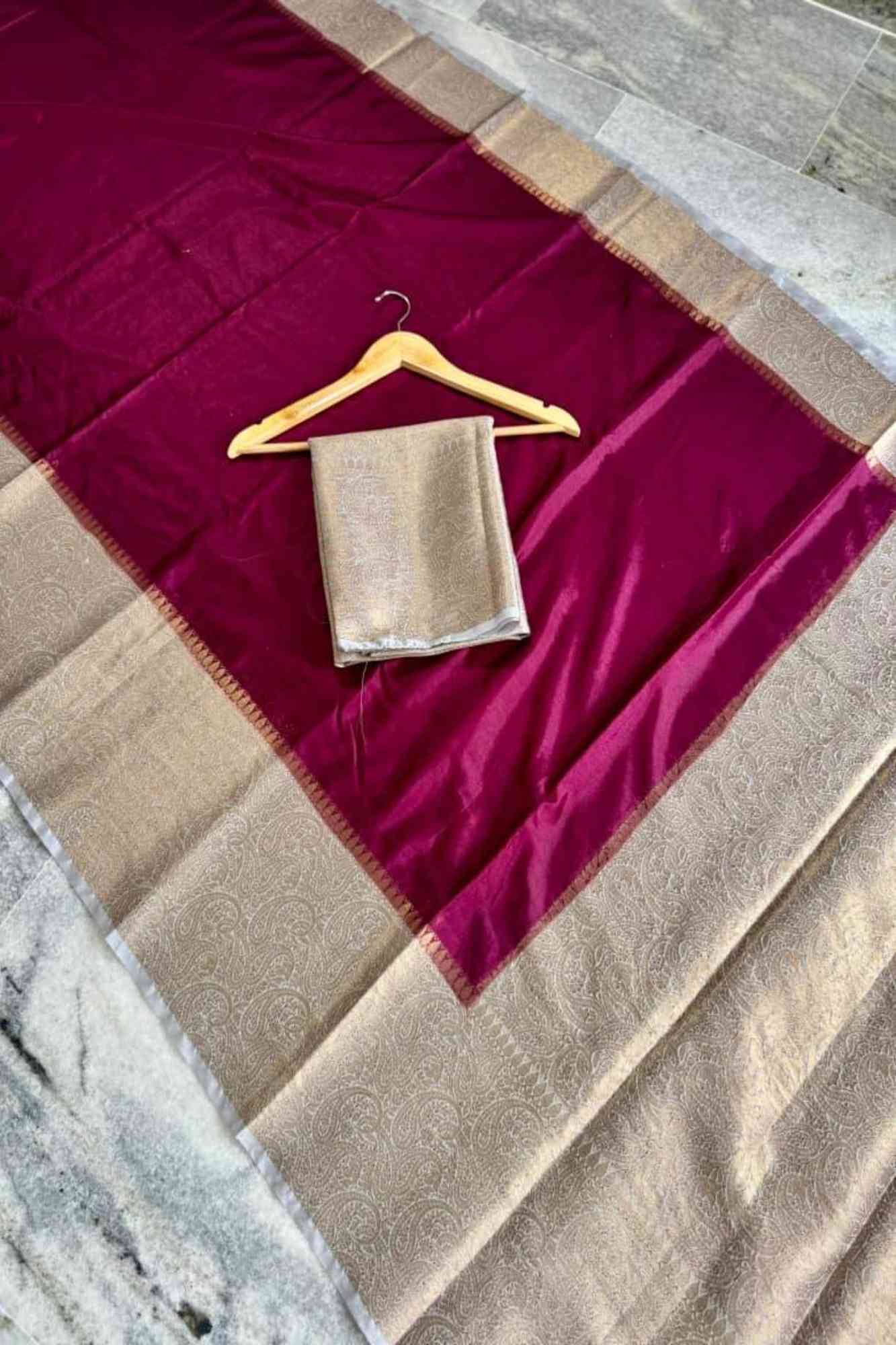 Soft Warm Silk with Intricate Zari Weaving, Broad Border & Classic Pallu Ready To Wear Saree