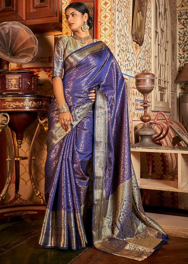 Dhoop Chaanv Banarasi Inspired Silk With Ornate Border And Palla Predrape Saree