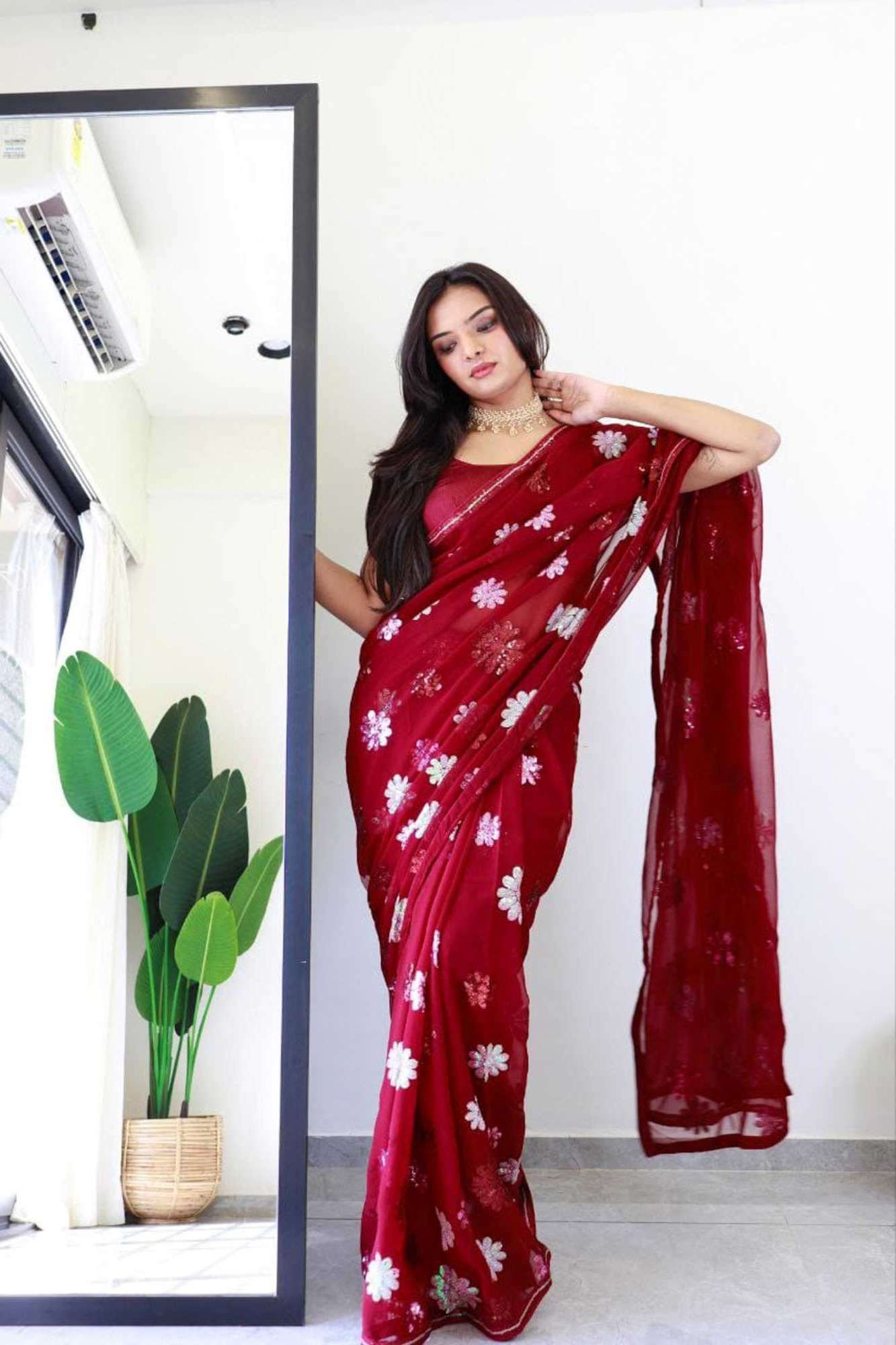Ready to Wear One Minute Sarees Prestitched Sarees customised Plus Size