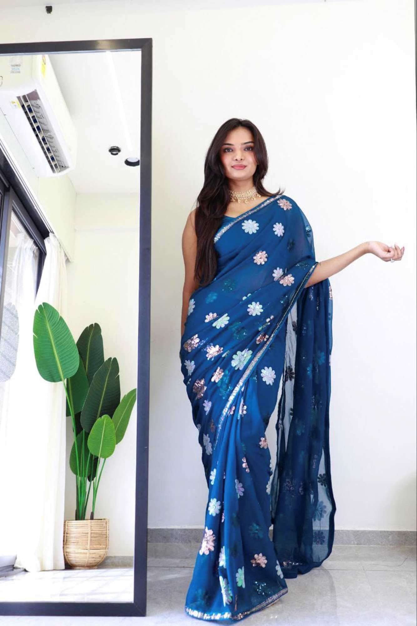 Ready to Wear One Minute Sarees Prestitched Sarees customised Plus Size