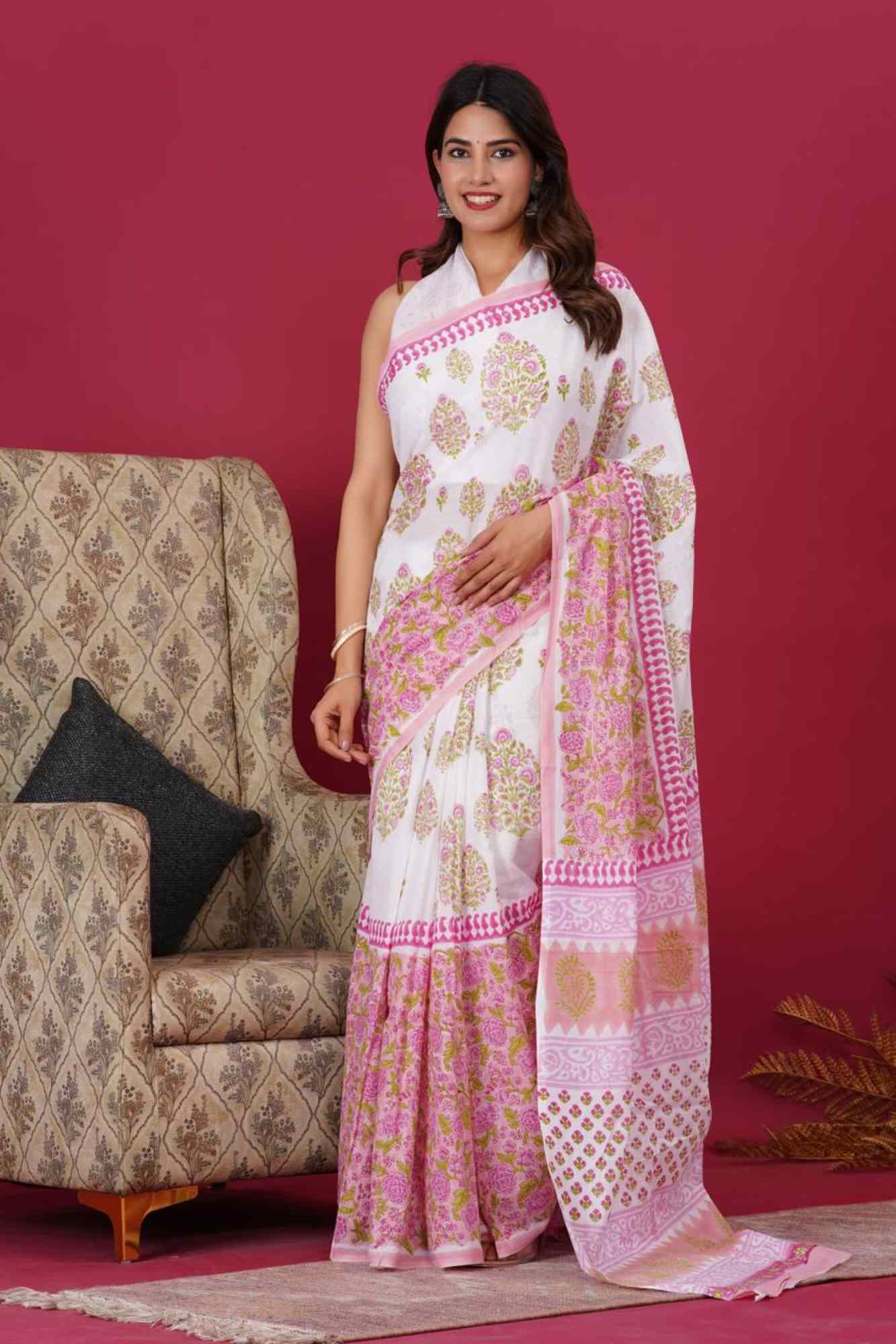 Cotton Mul mul ready to wear saree