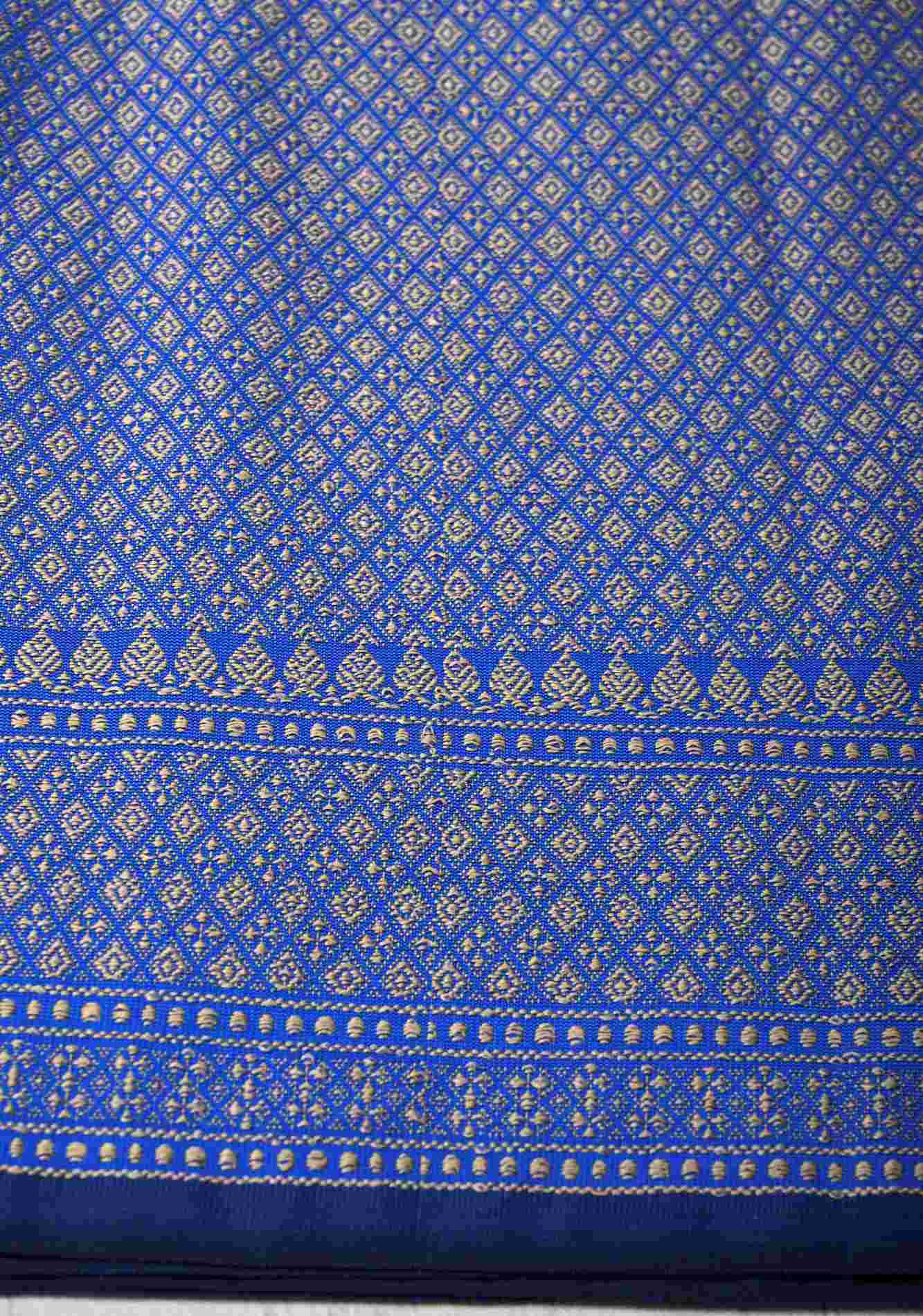 Royal Blue Art silk prestitched saree with Resham Paisley Buttis and Border Ready To Wear Saree