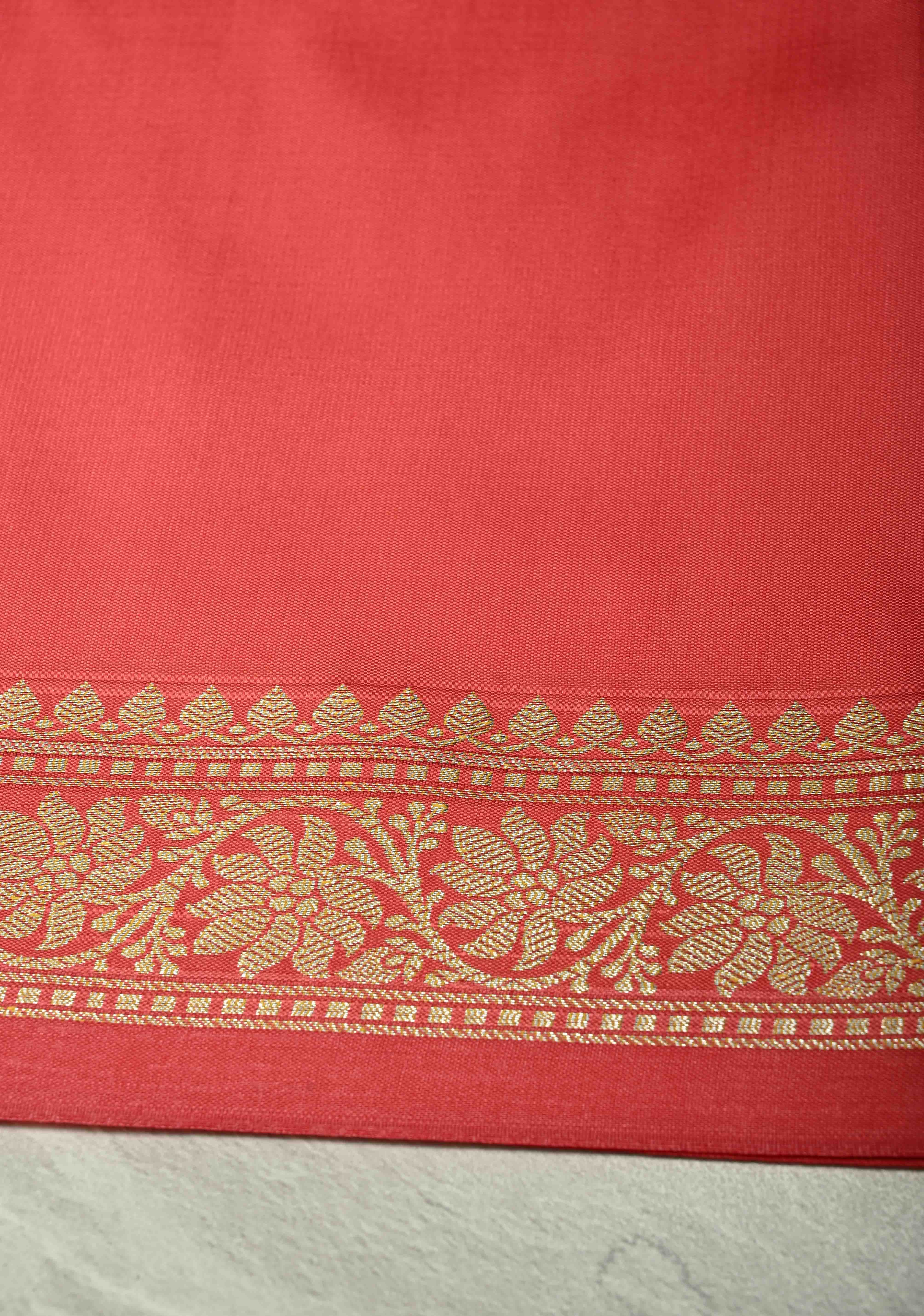 Light Amaranth Semi Silk Saree with Chunri Buttis and Minimal Zari Border | Shobitam