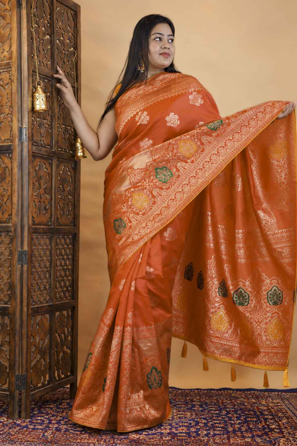 Banarasi Silk Inspired Zari Woven Ready To Wear Saree