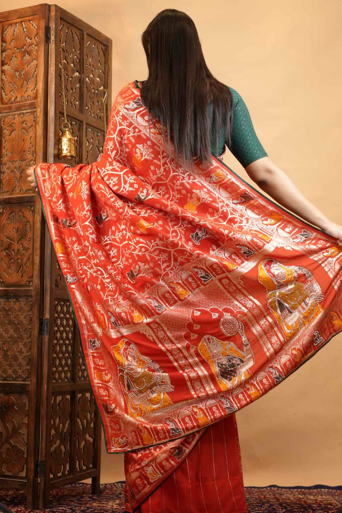 karwa chauth special ornate with zari & Stone prestitch Ready To Wear Saree